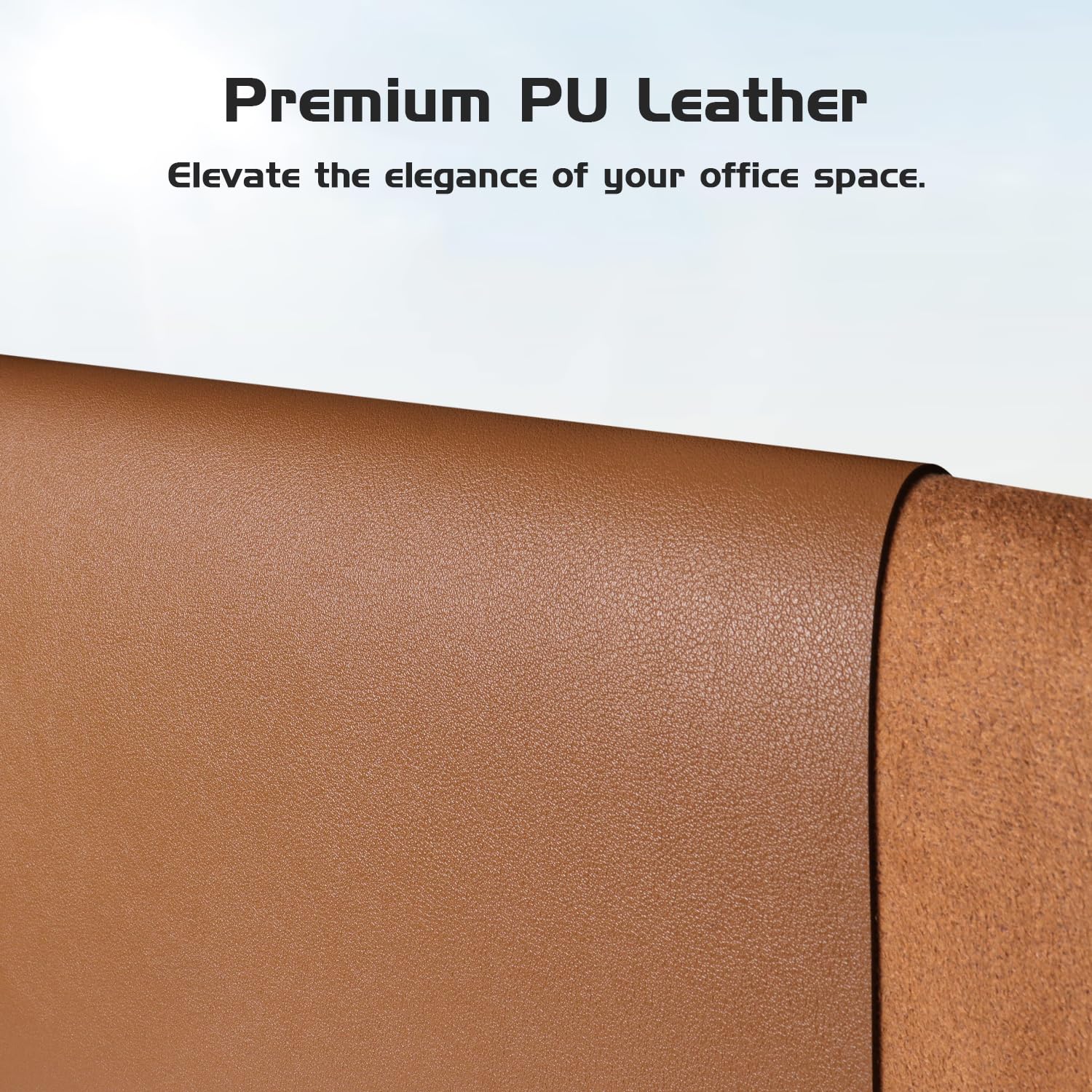 Aothia Leather Desk Pad Protector - Large Mouse Pad, Office Mat, Non-Slip PU Leather Blotter