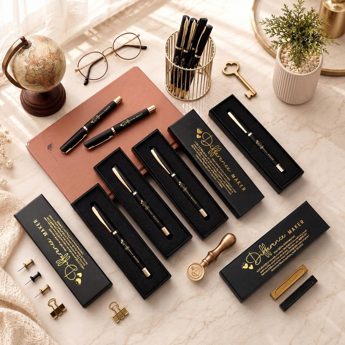 PerKoop 20 Sets Difference Maker Appreciation Gifts Pens with Box