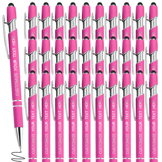 Yananka 36 Pcs Custom Pens with Stylus,Personalized Pens with Free Engraving,Customized Pens with