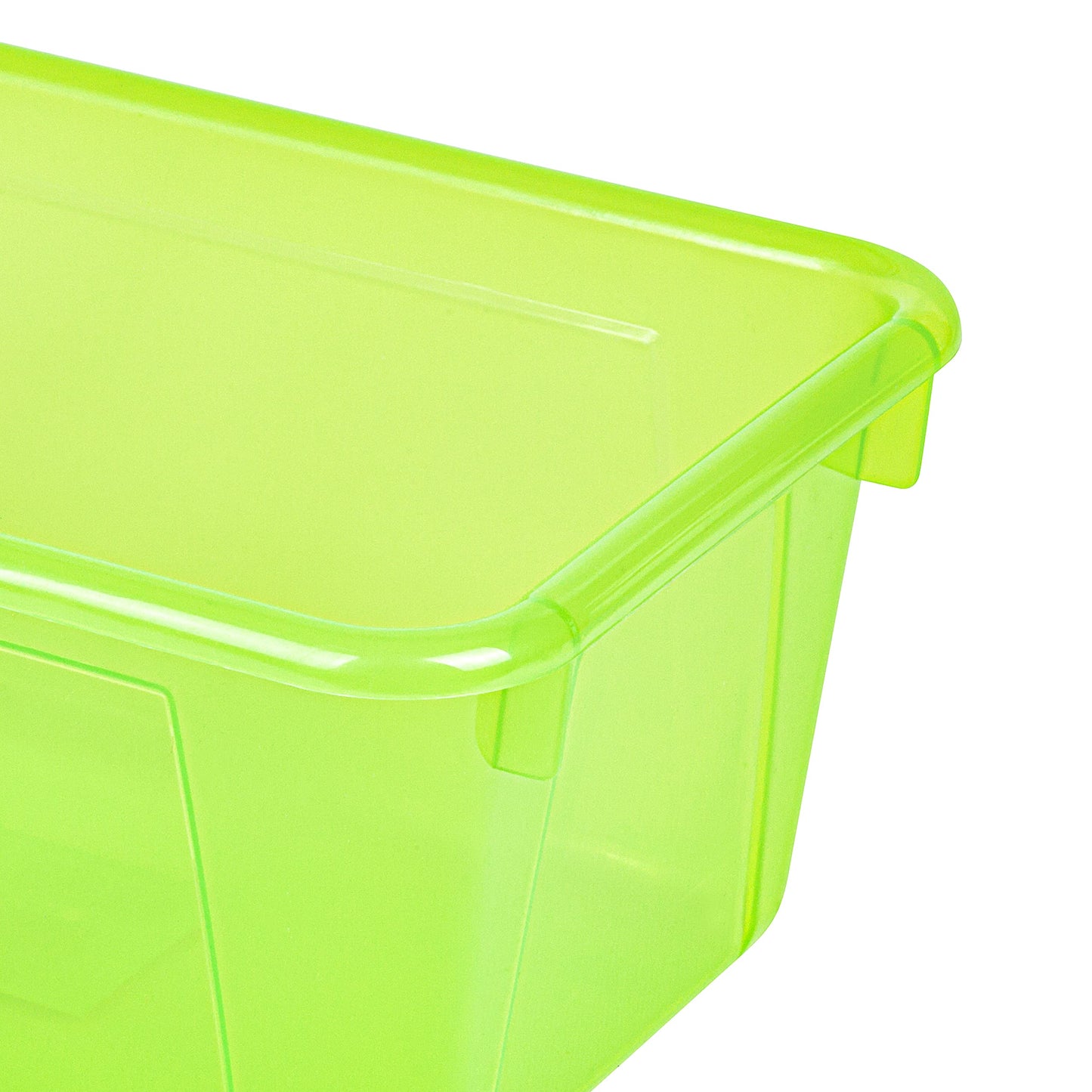 Storex Small Cubby Bins – Plastic Storage Containers for Classroom with Non-Snap Lid, 12.2 x 7.8 x