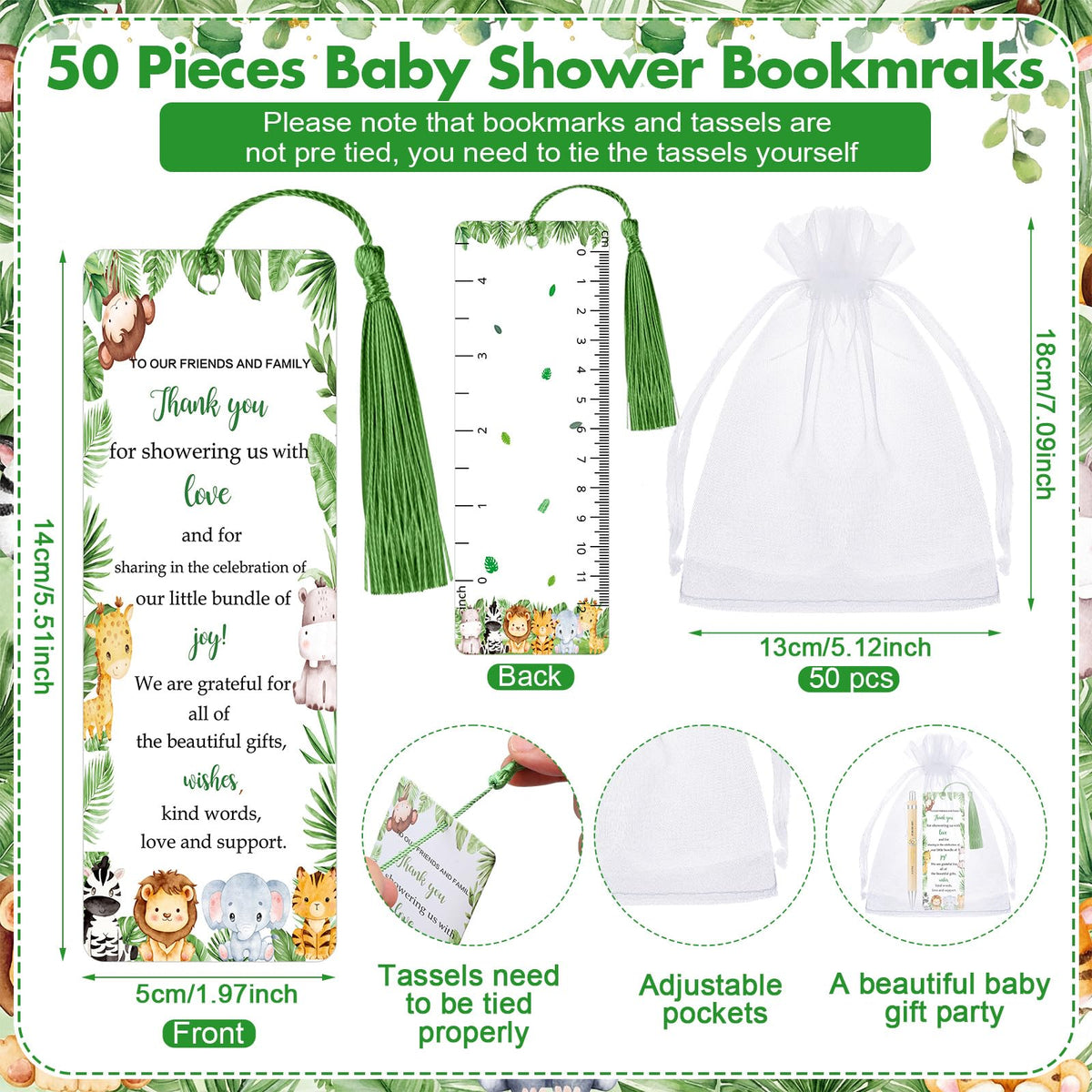 Gilprop Safari Animal Baby Shower Favors for Guests Forest Animal Includes 50 Baby Shower Ballpoint