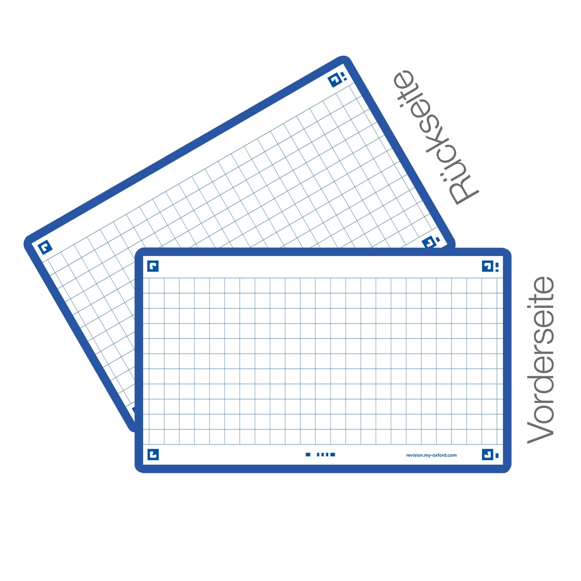 Oxford Flash 2.0-80 Bristol Flash Cards 7.5 x 12.5 cm Small Squares Navy Blue Frame