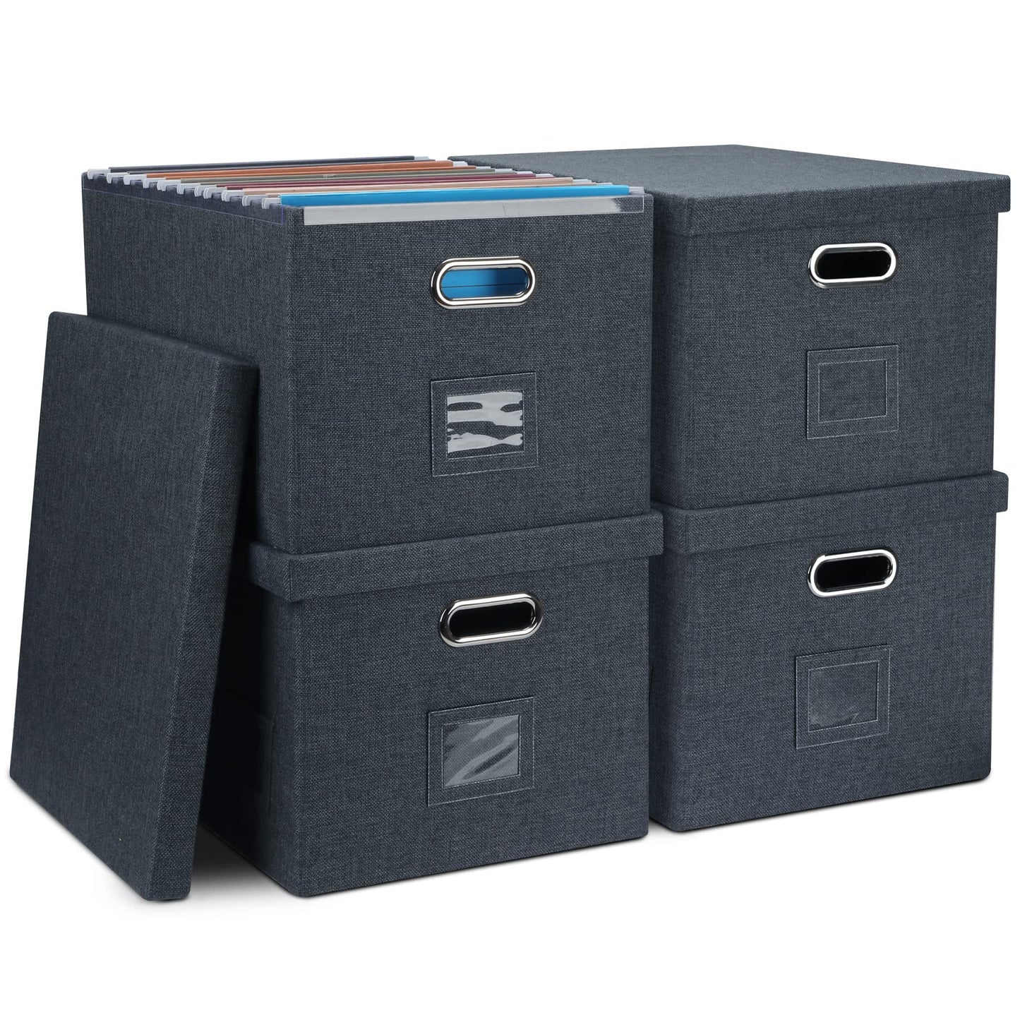 Storage Bins With Lids Office Organization File Folder Organizer Boxes