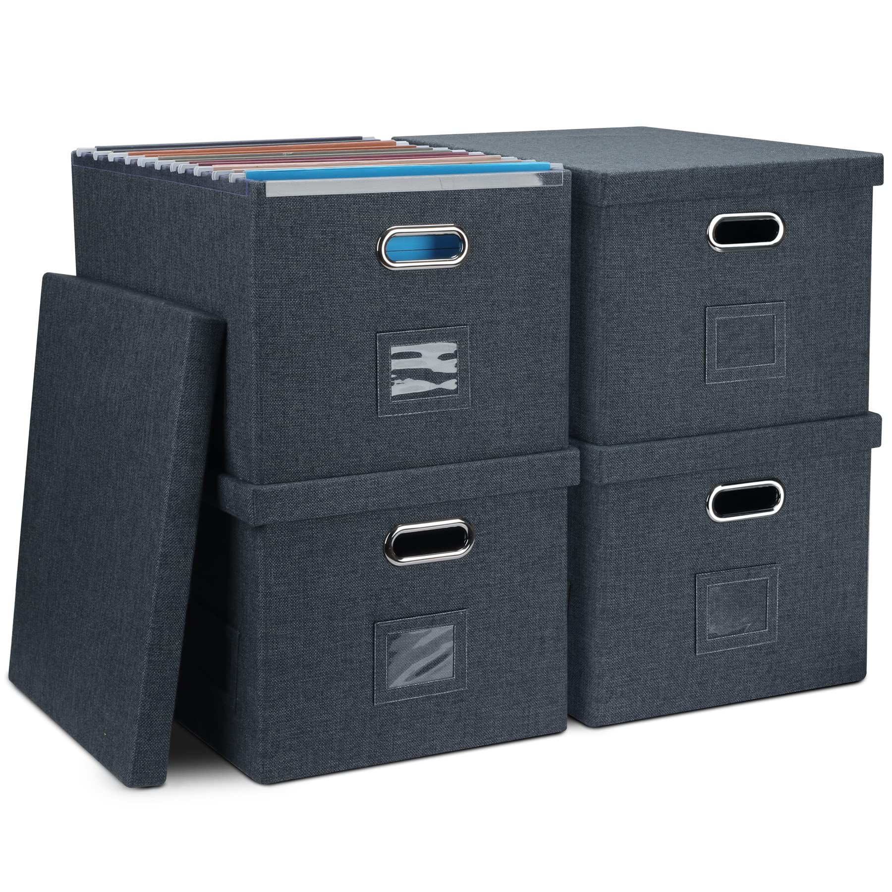 Storage Bins With Lids Office Organization File Folder Organizer Boxes