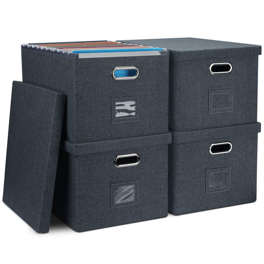 Storage Bins With Lids Office Organization File Folder Organizer Boxes