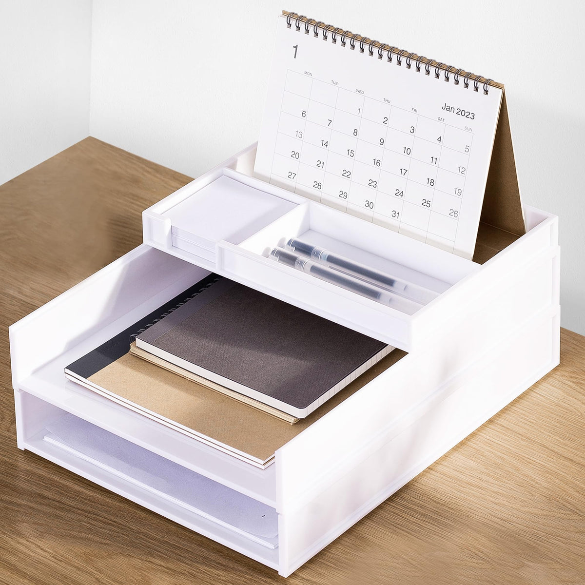 Eufrozy 3 Tier White Stackable Letter Tray Paper Organizer for Office Desk