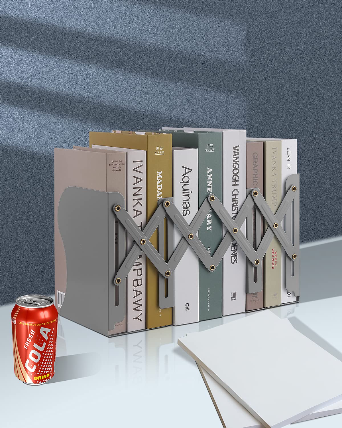 MSDADA Adjustable Bookends, Book Ends for Heavy Books, Expandable Book Organizer for Desk, Shelf