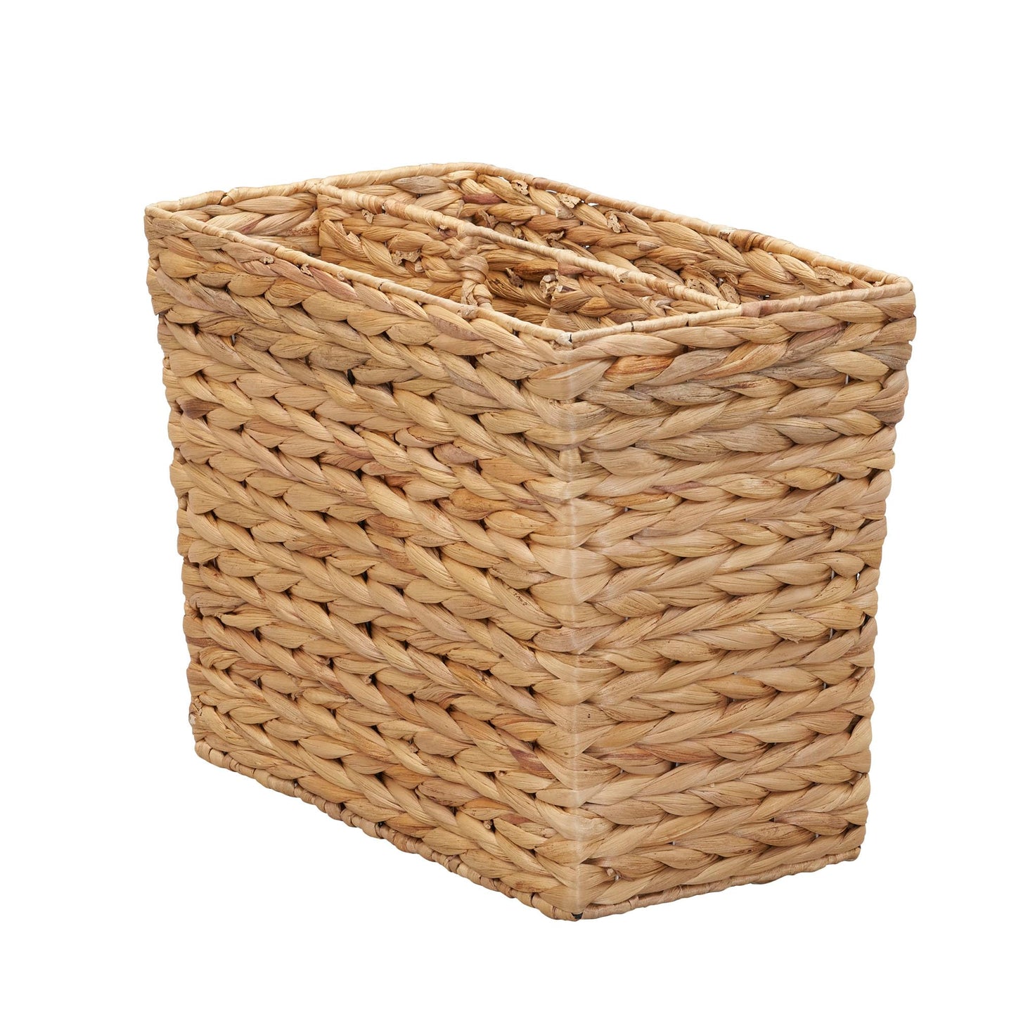 Household Essentials Side‑by‑Side Magazine Rack Decorative Storage Organizer with Handwoven Water