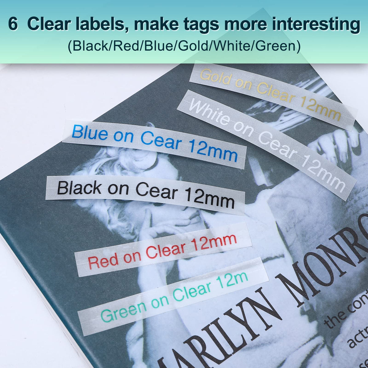 COLORTY Replace for Brother P-Touch Label Maker Tape TZe 12mm 0.47 Clear
