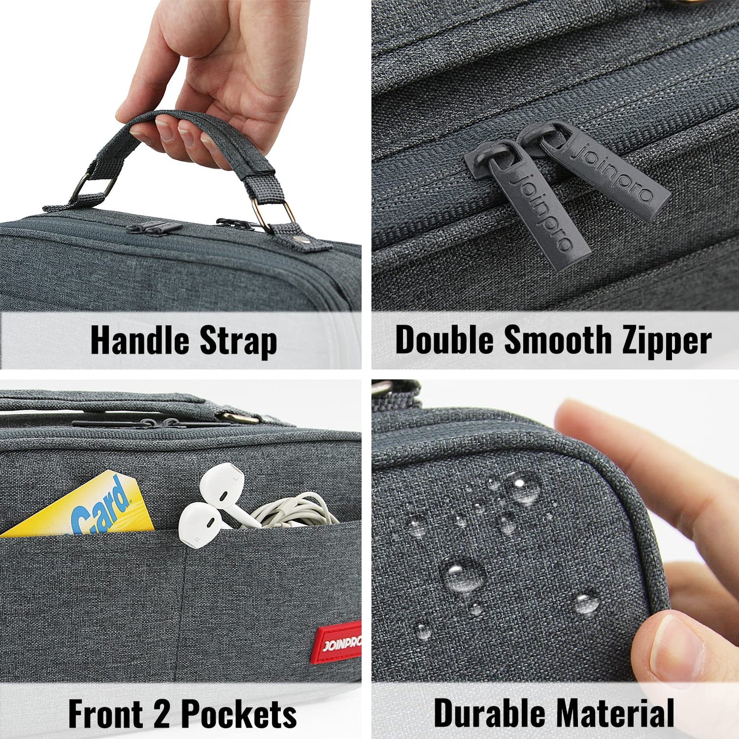 JOINPRO Large Capacity Pencil Case, 4 Compartment Pen Pouch Organizer with Double Zipper, Storage