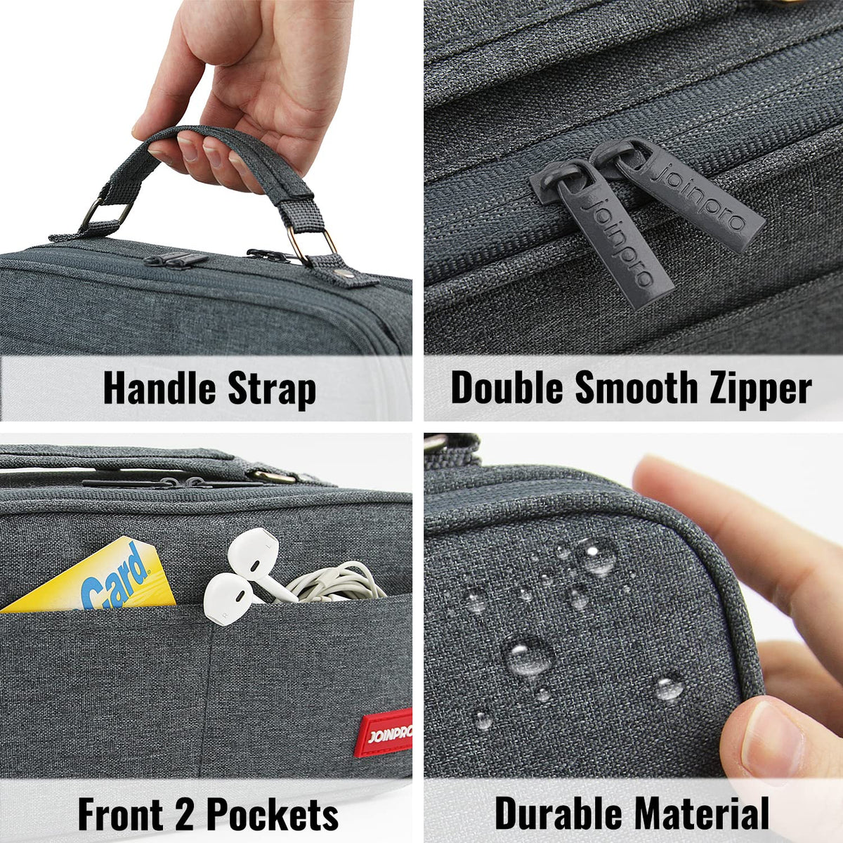 JOINPRO Large Capacity Pencil Case, 4 Compartment Pen Pouch Organizer with Double Zipper, Storage