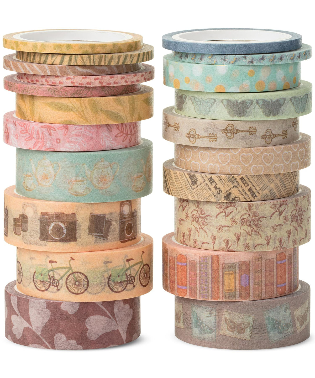 Mr. Pen- Washi Tape Set, 21 Rolls, Assorted Sizes, 5 Yards/Roll