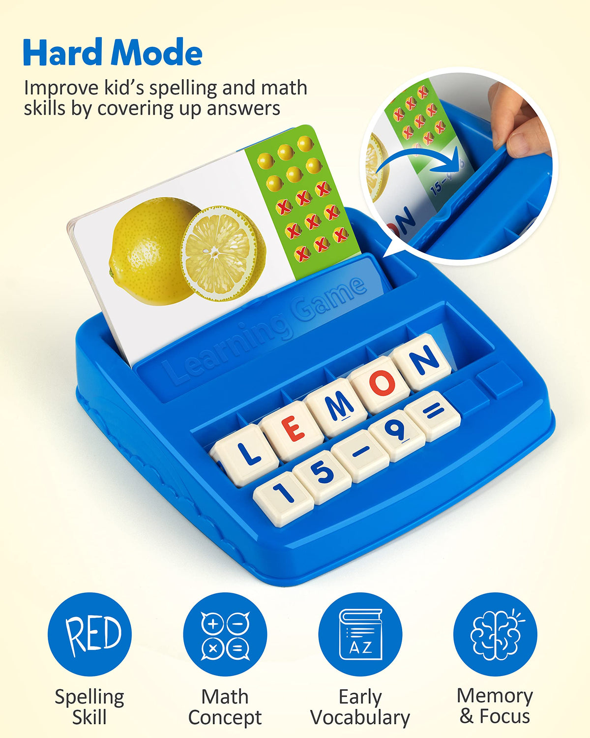 Coogam Matching Letter Game, Alphabet Spelling Reading Flash Cards, Math Number Words Puzzle