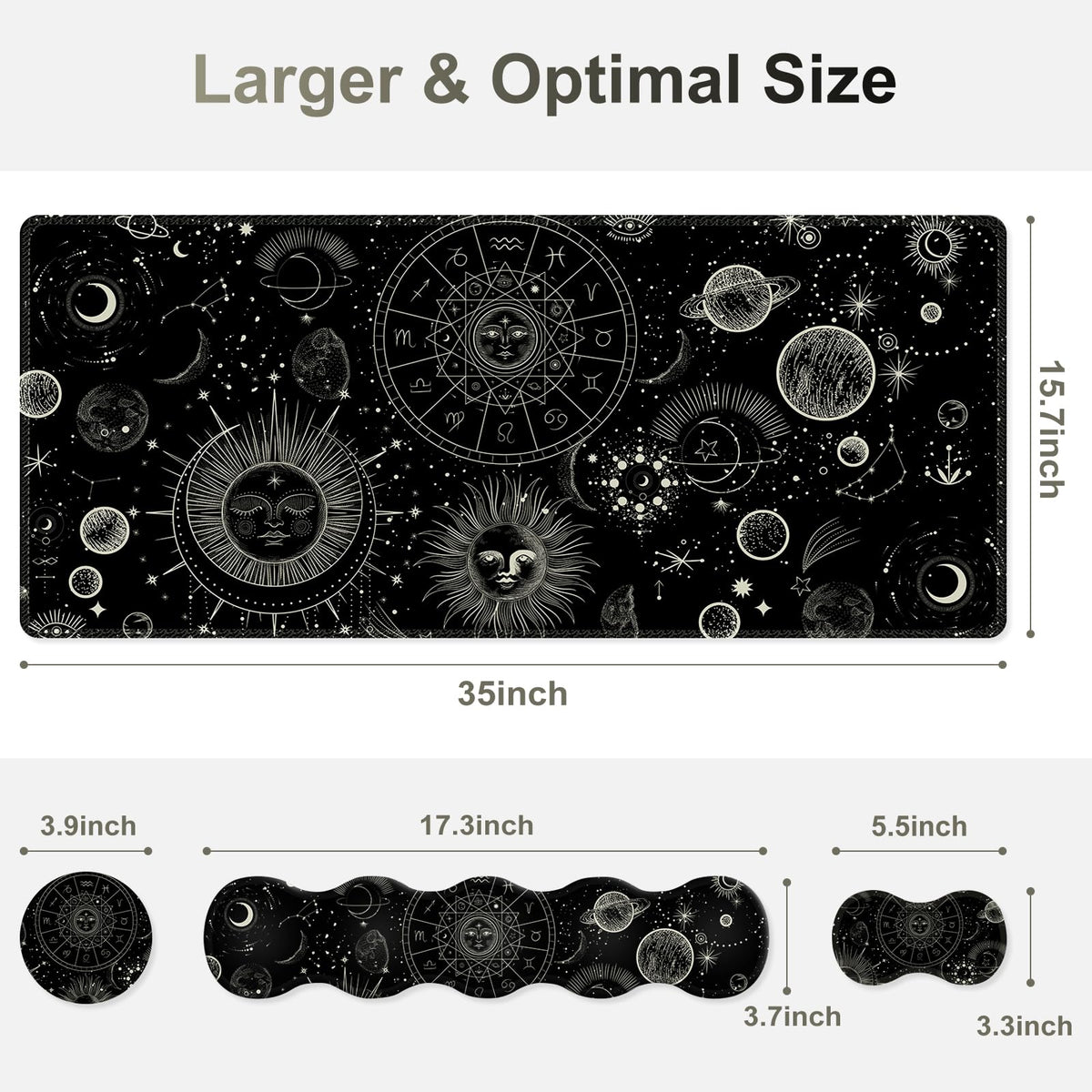NXZGO Gaming Mouse Pad Keyboard Wrist Support, 4 in1 Mousepad Set with Wrist Keyboard Rest