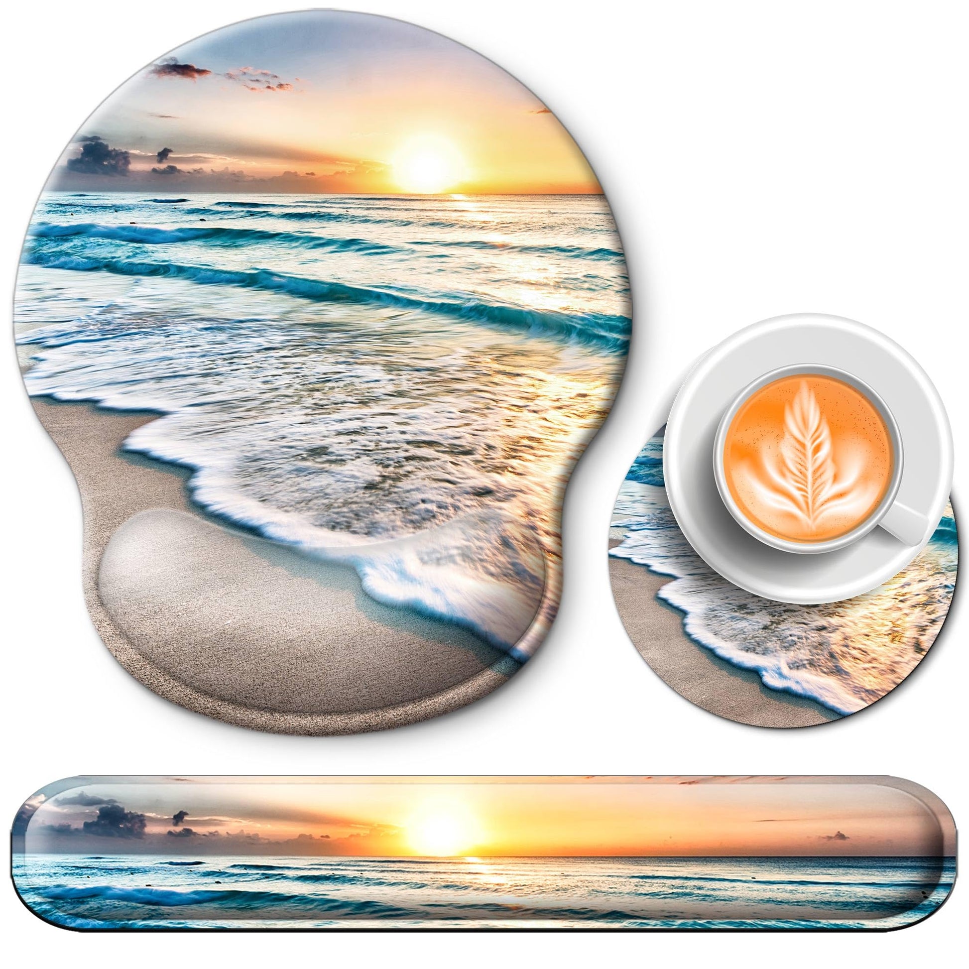 Wiabsi Mouse Pad and Keyboard Wrist Rest Support,Ergonomic Mouse Pad Set