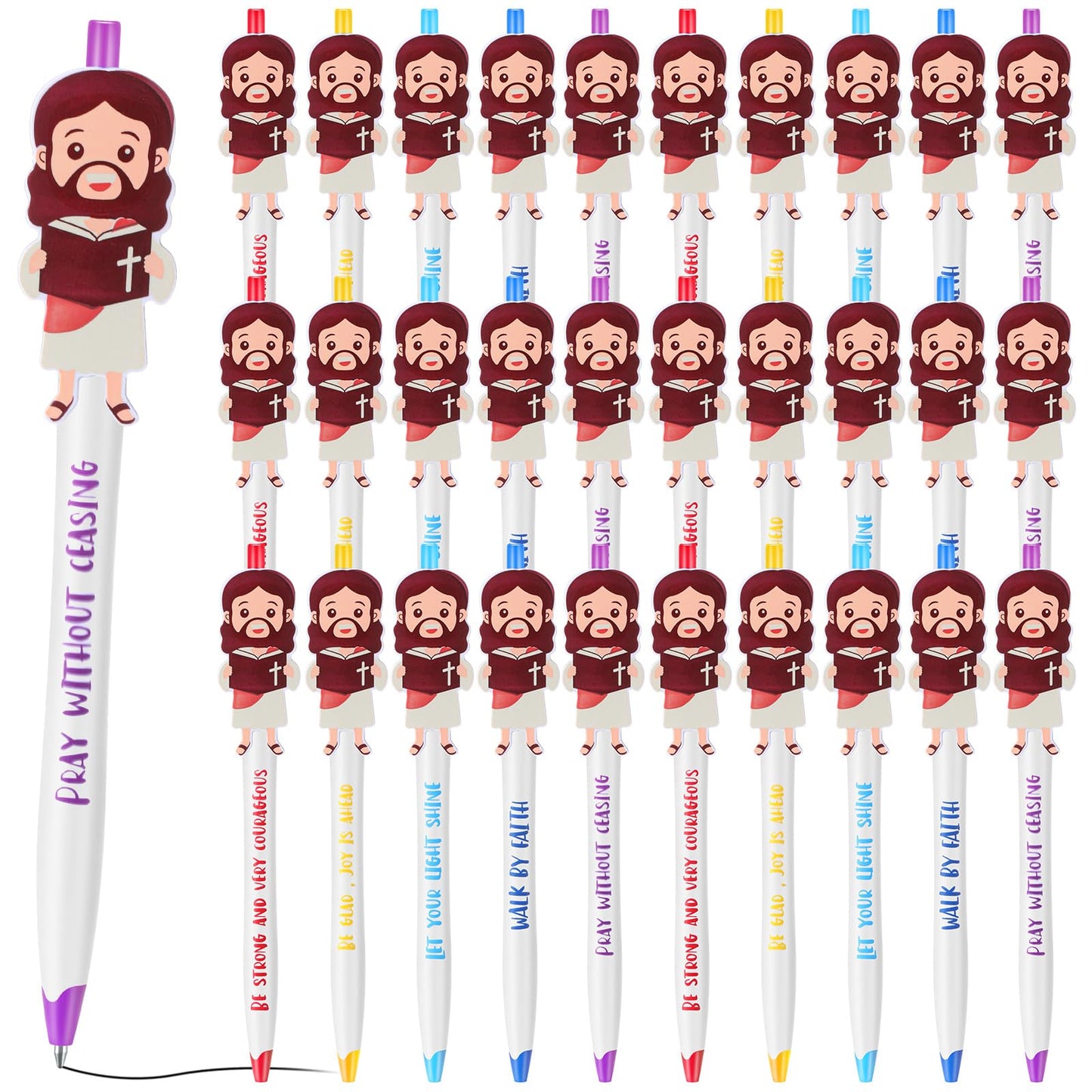 CroBlissful 48 Pcs Christian Jesus Pens for Kids, Back to School Supplies