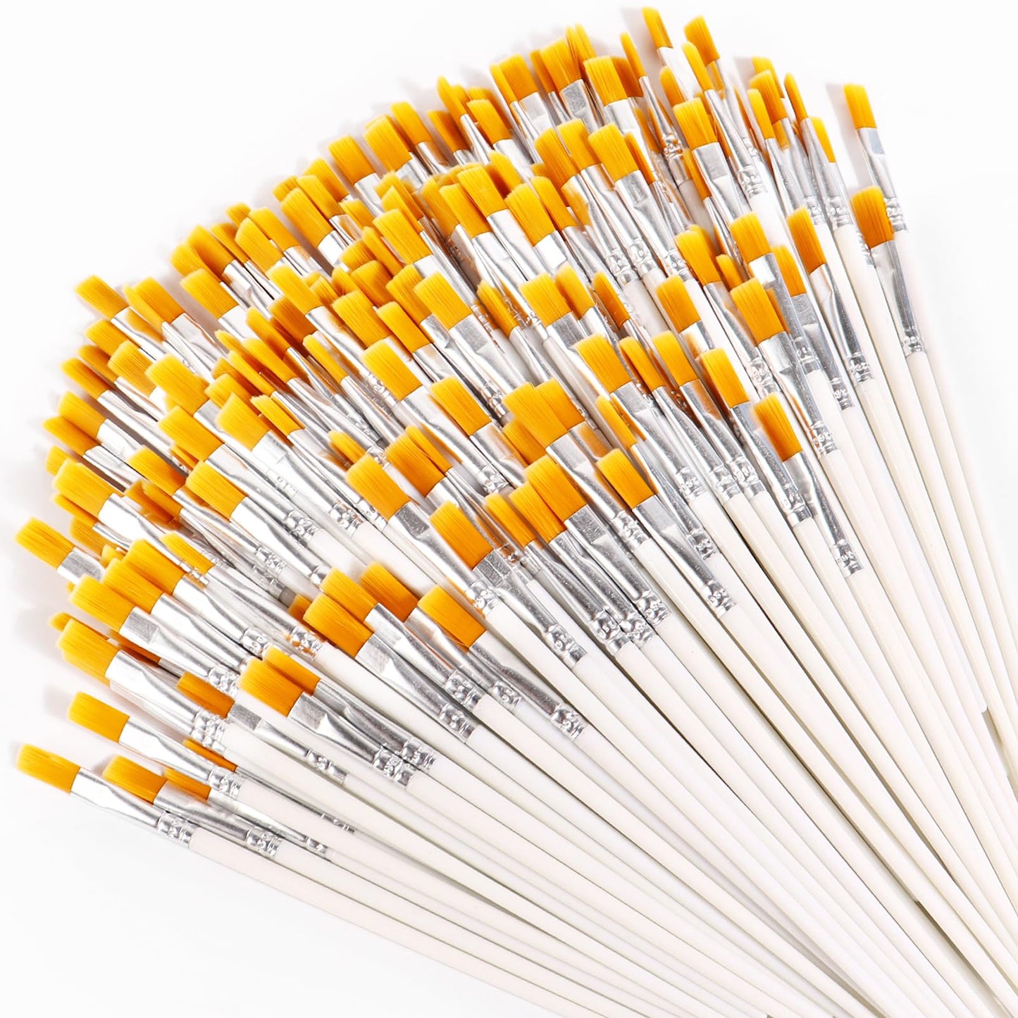200Pcs Paint Brushes for Acrylics Painting, Flat Paint Brush Bulk, White