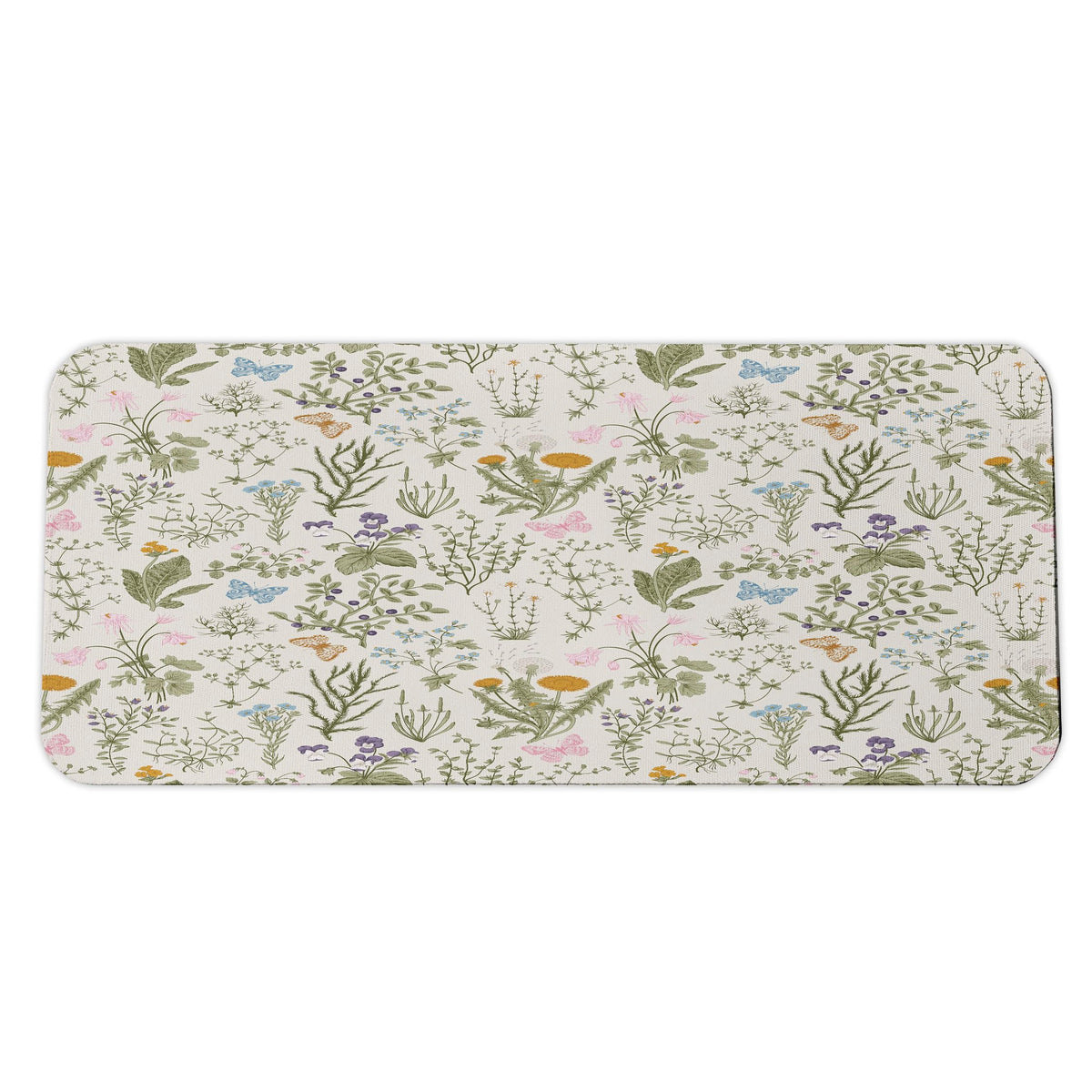 Ambesonne Floral Computer Mouse Pad, Vintage Garden Plants Herbs Flowers Botanical Classic Design