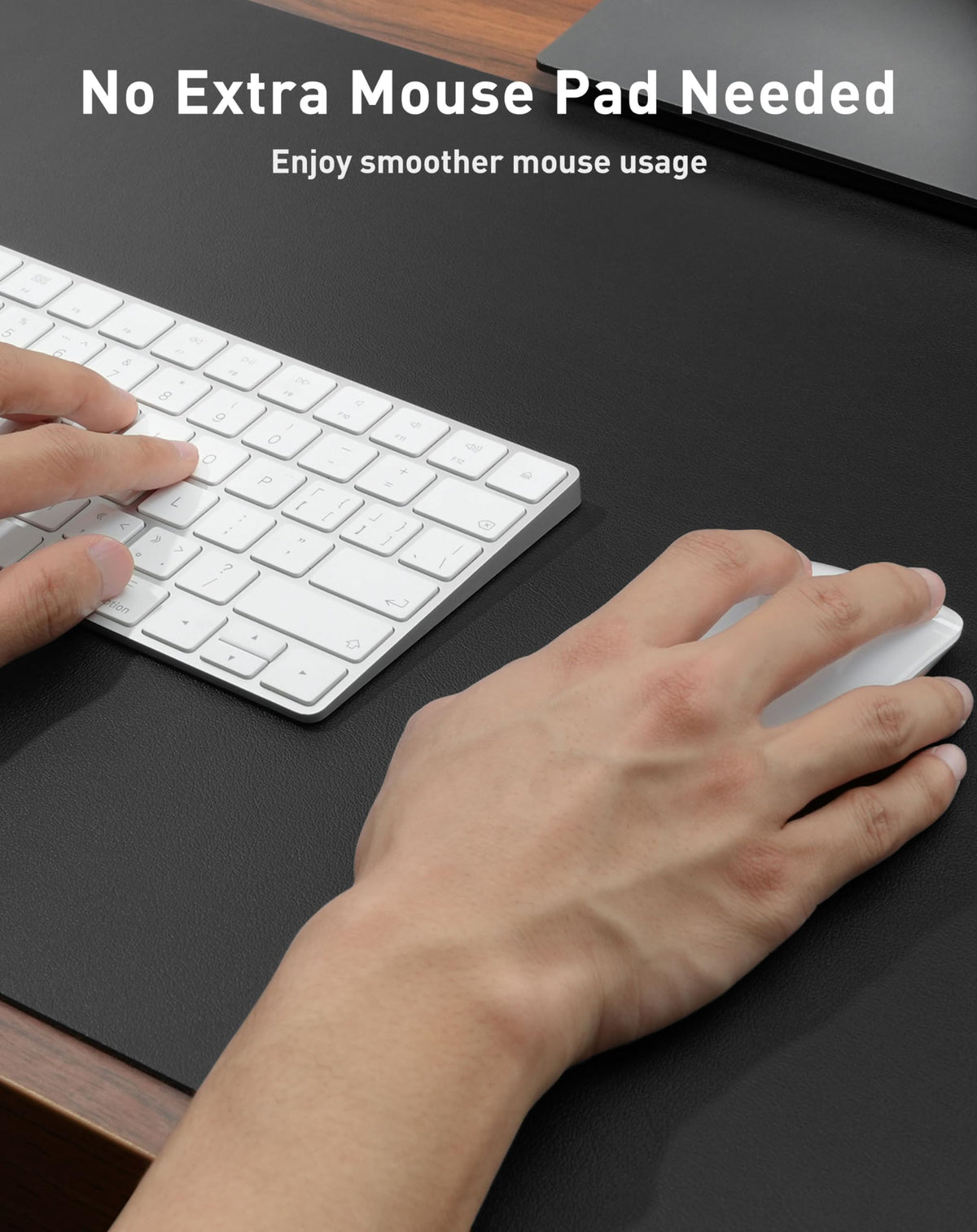 Aothia Faux Leather Desk Mat - Large Mouse Pad, Non-Slip PU Leather Blotter, Waterproof Writing