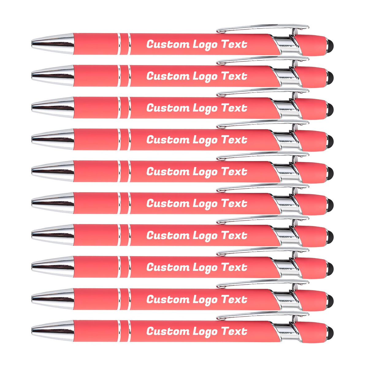 HEYZARDA Custom Pens Ballpoint with Stylus for Events, Peach, 50 Pcs