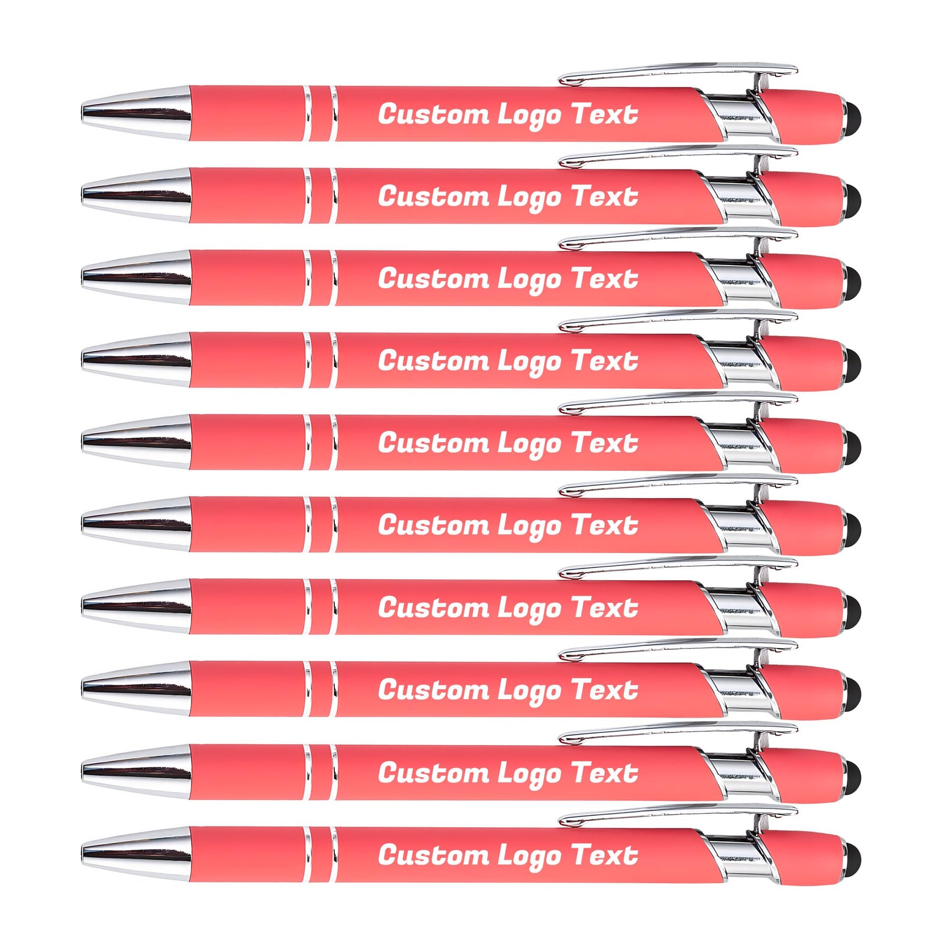 HEYZARDA Custom Pens Ballpoint with Stylus for Events, Peach, 50 Pcs