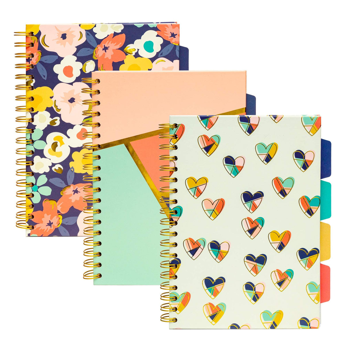 Pukka Pad, Carpe Diem 5-Subject Double Spiral Bound Notebook 3-Pack with Repositionable Dividers