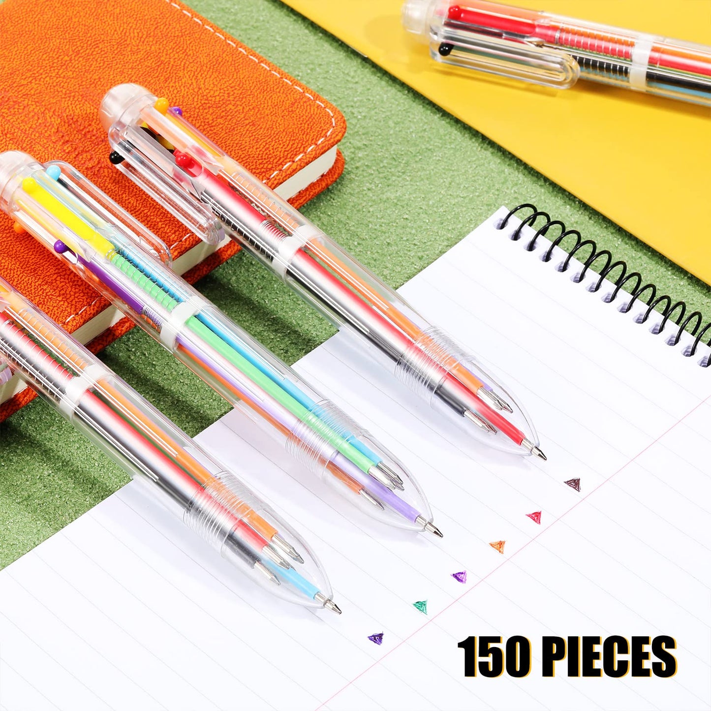 Handepo 150 Pcs 6 in 1 Multicolor Pens Bulk 0.5mm Retractable Rainbow