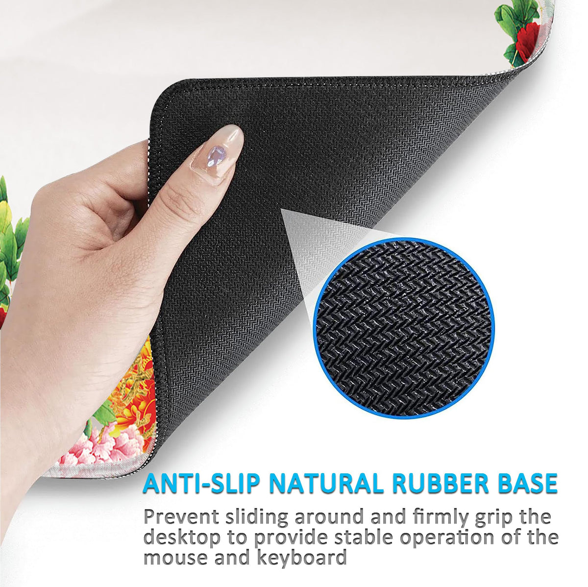 LL-COEUR XXL Landscape Gaming Mouse Pad Computer Keyboard Mat Office Desk Pad (Peacock, 23.6" x