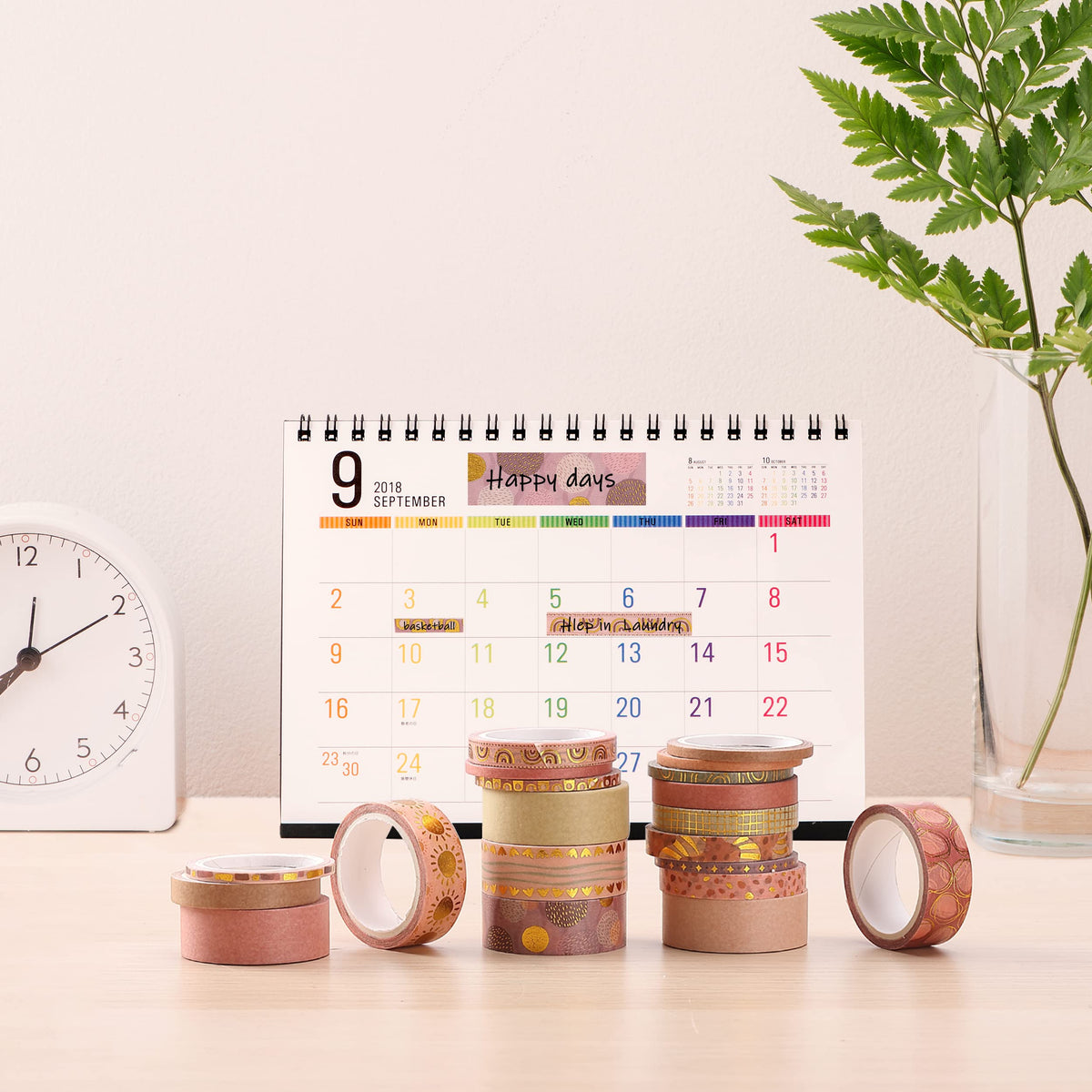 Mr. Pen- Washi Tape Set, 21 Rolls, Assorted Sizes, Boho Design