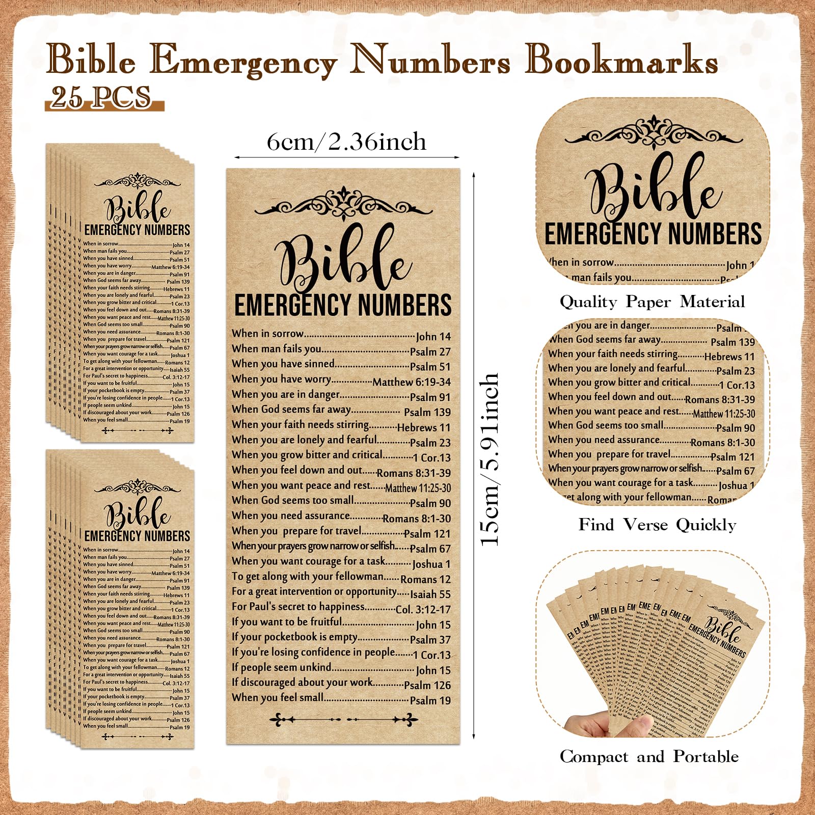 Feifeiya 25 Sets Christian Bulk Pens Bamboo Bible Verse Keychain Bookmark