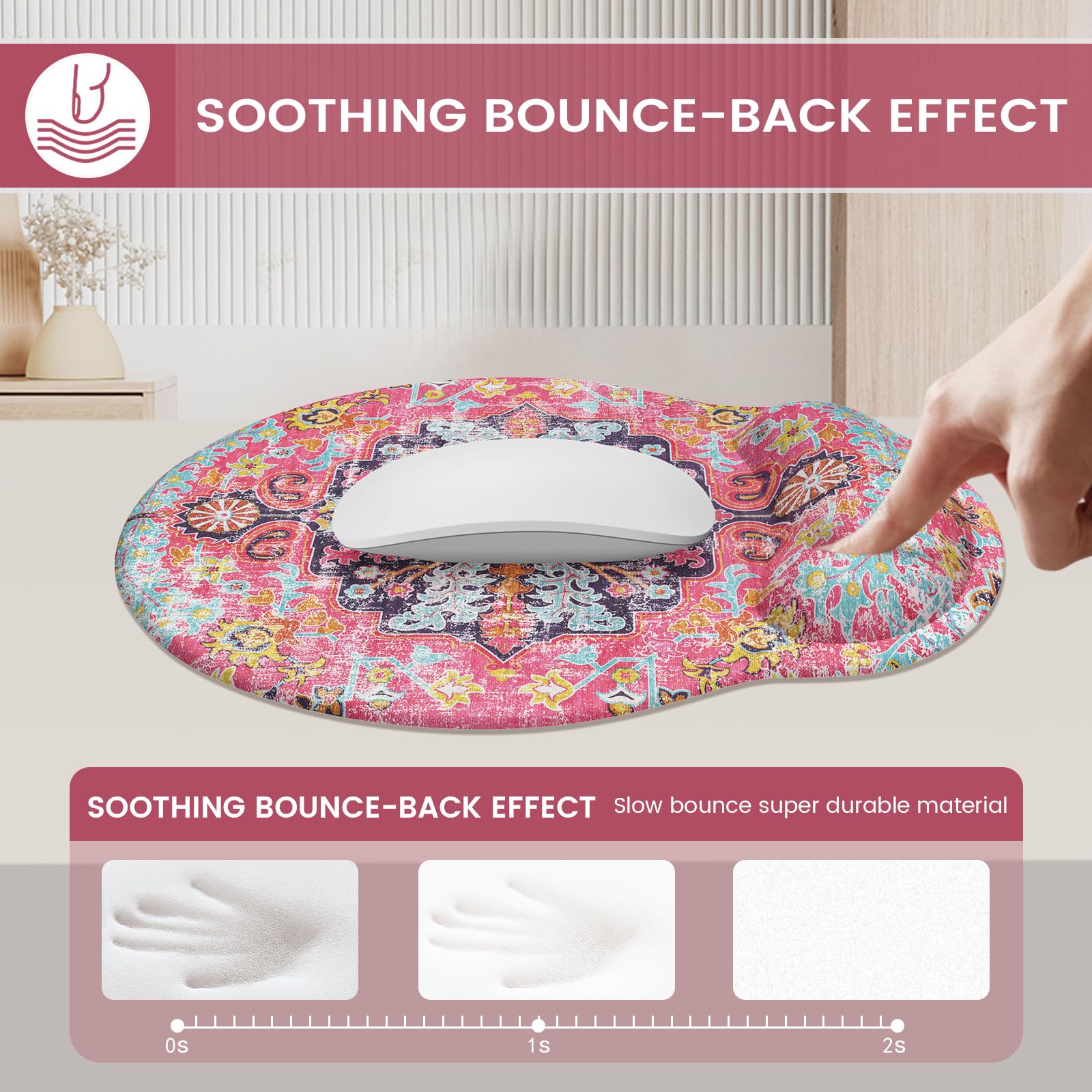 iLeadon Ergonomic Mouse Pad Set with Wrist Rest Non-Slip Desk Mat Set