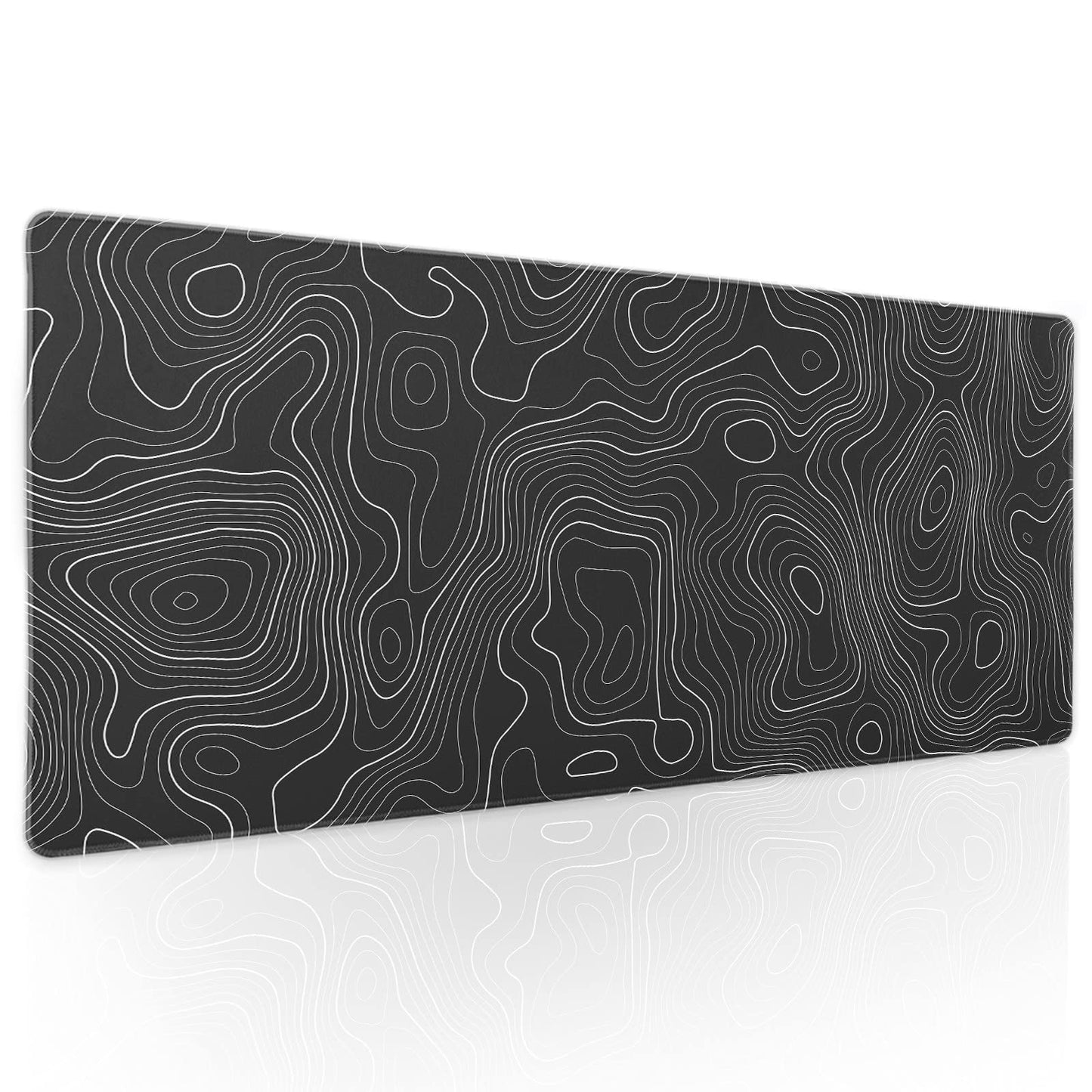 Topographic Map Large Mouse Pad XL Black Lines Contour Geographic Extended Large Desk Mat Big Desk