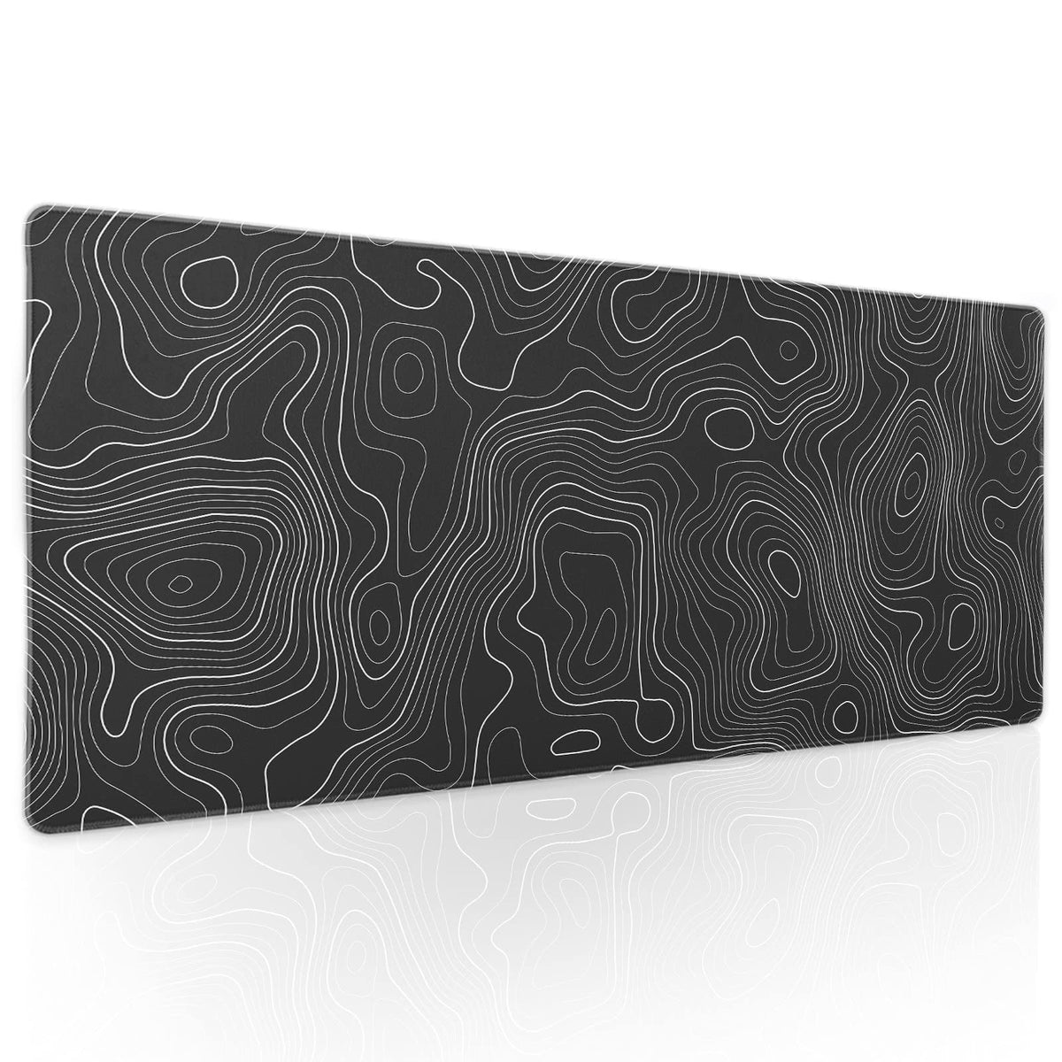 Topographic Map Large Mouse Pad XL Black Lines Contour Geographic Extended Large Desk Mat Big Desk