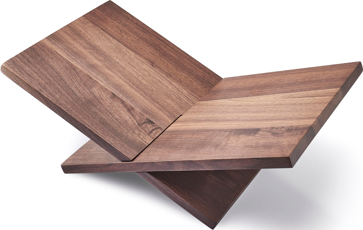 Honygebia Solid Walnut Wood Book Stand, Cross Frame Open Display Holder