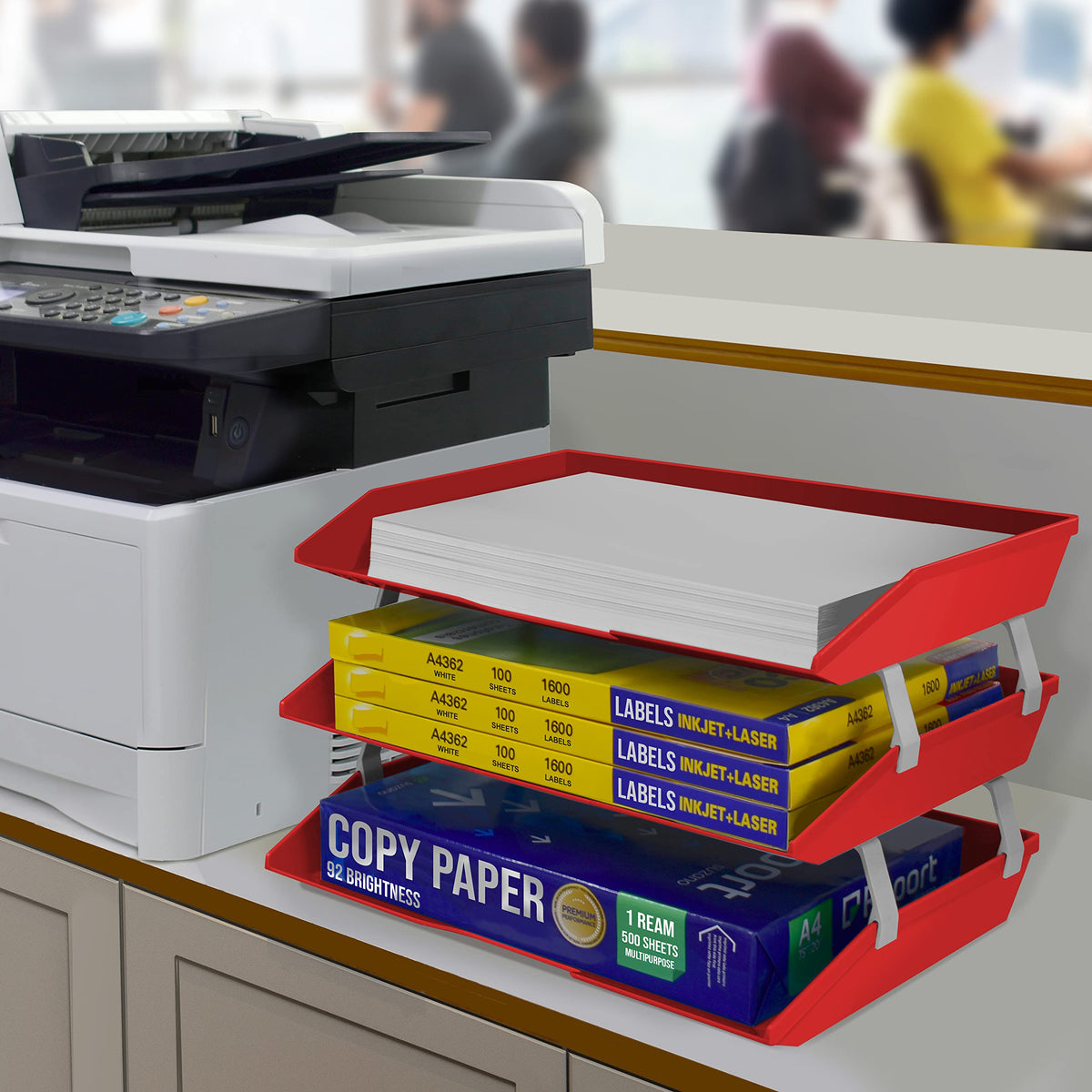 Acrimet Facility 3 Tier Letter Tray, Side Load, Letter Size/A4, Desktop File Organizer, Plastic