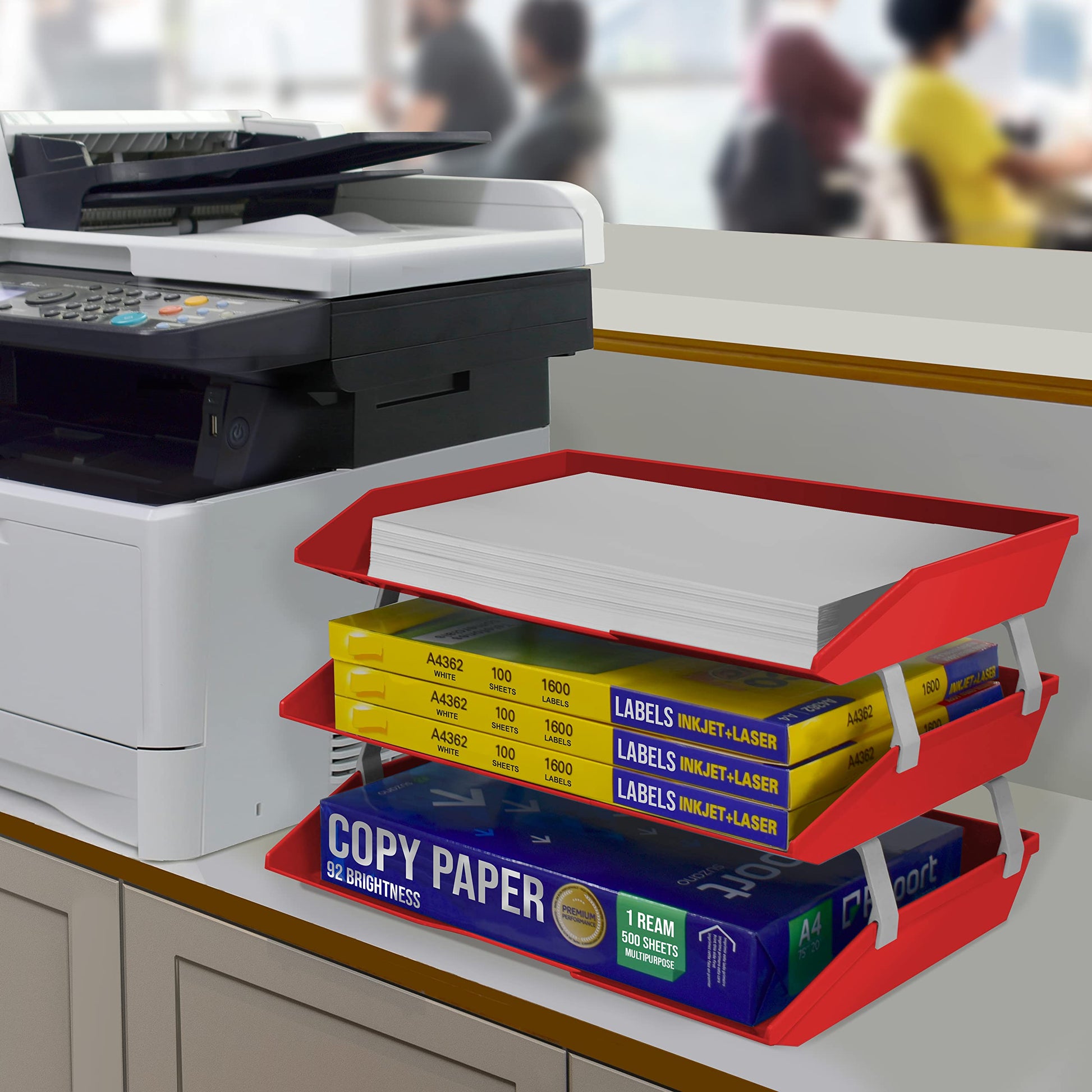 Acrimet Facility 3 Tier Letter Tray, Side Load, Letter Size/A4, Desktop File Organizer, Plastic