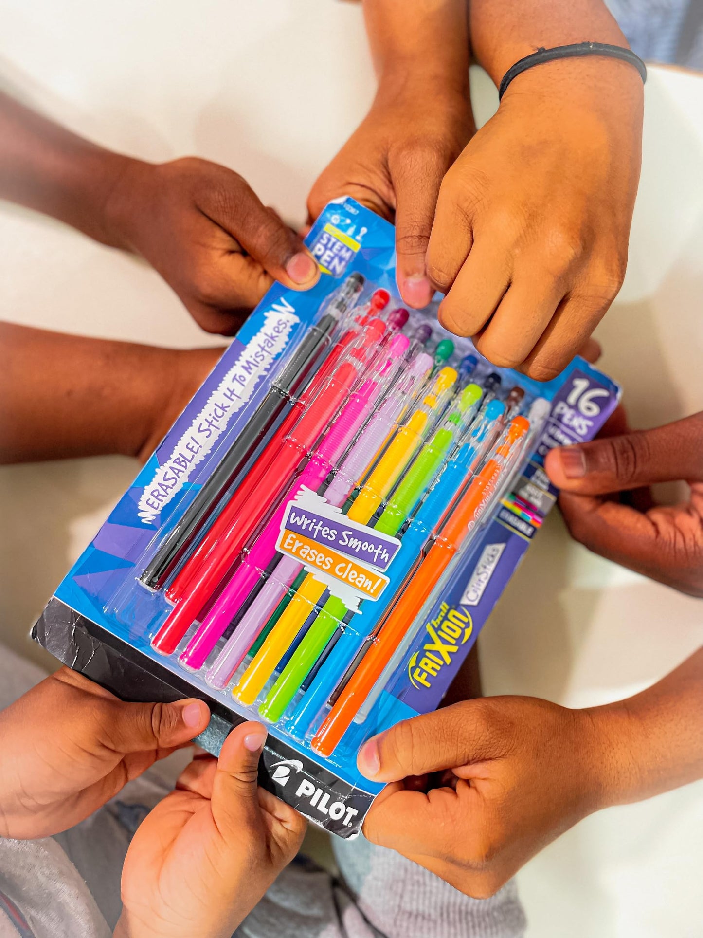 PILOT FriXion ColorSticks Erasable Gel Ink, Assorted Colors, Pack of 16