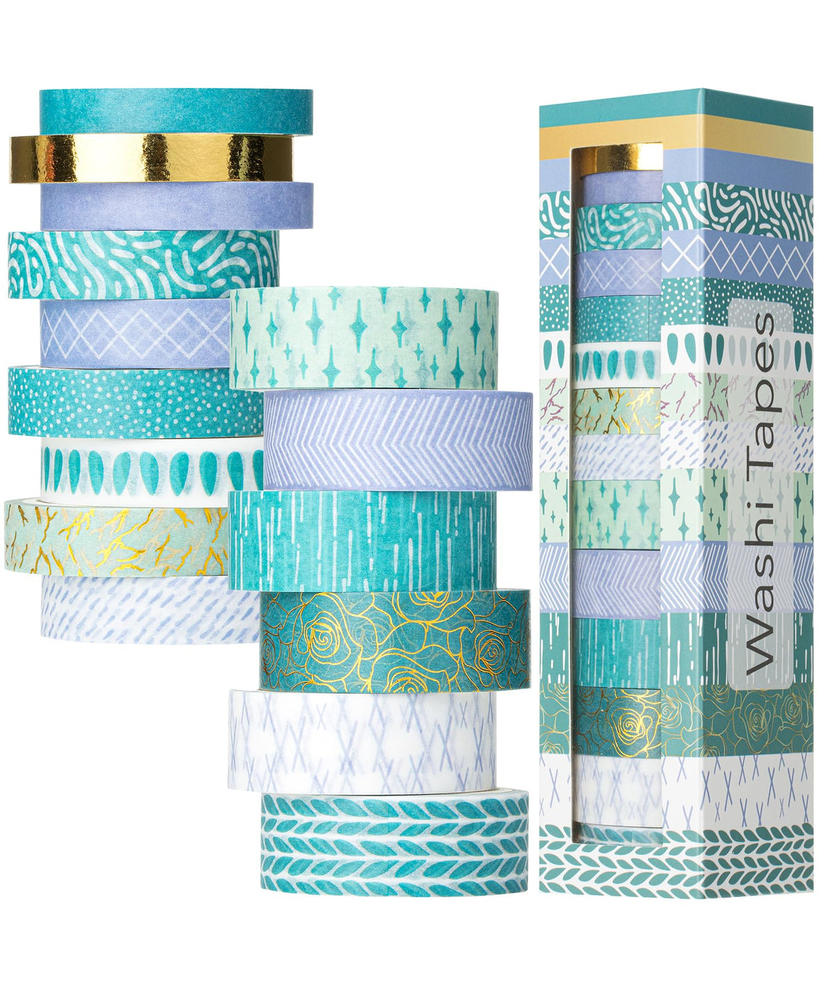 Mr. Pen- Washi Tape Set, 15 Rolls, Assorted Sizes, 5 Yards/Roll