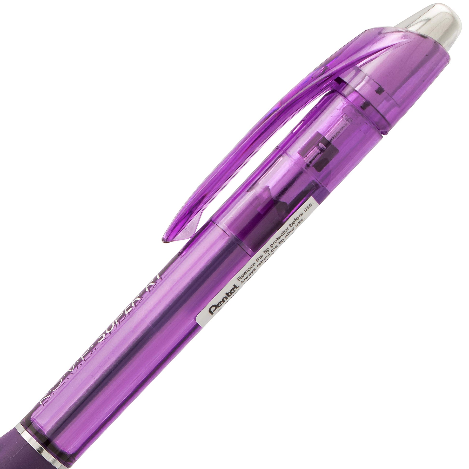 Pentel RSVP Super RT Ballpoint Pen, (0.7mm) Fine Line, Violet Ink (BX477-V)