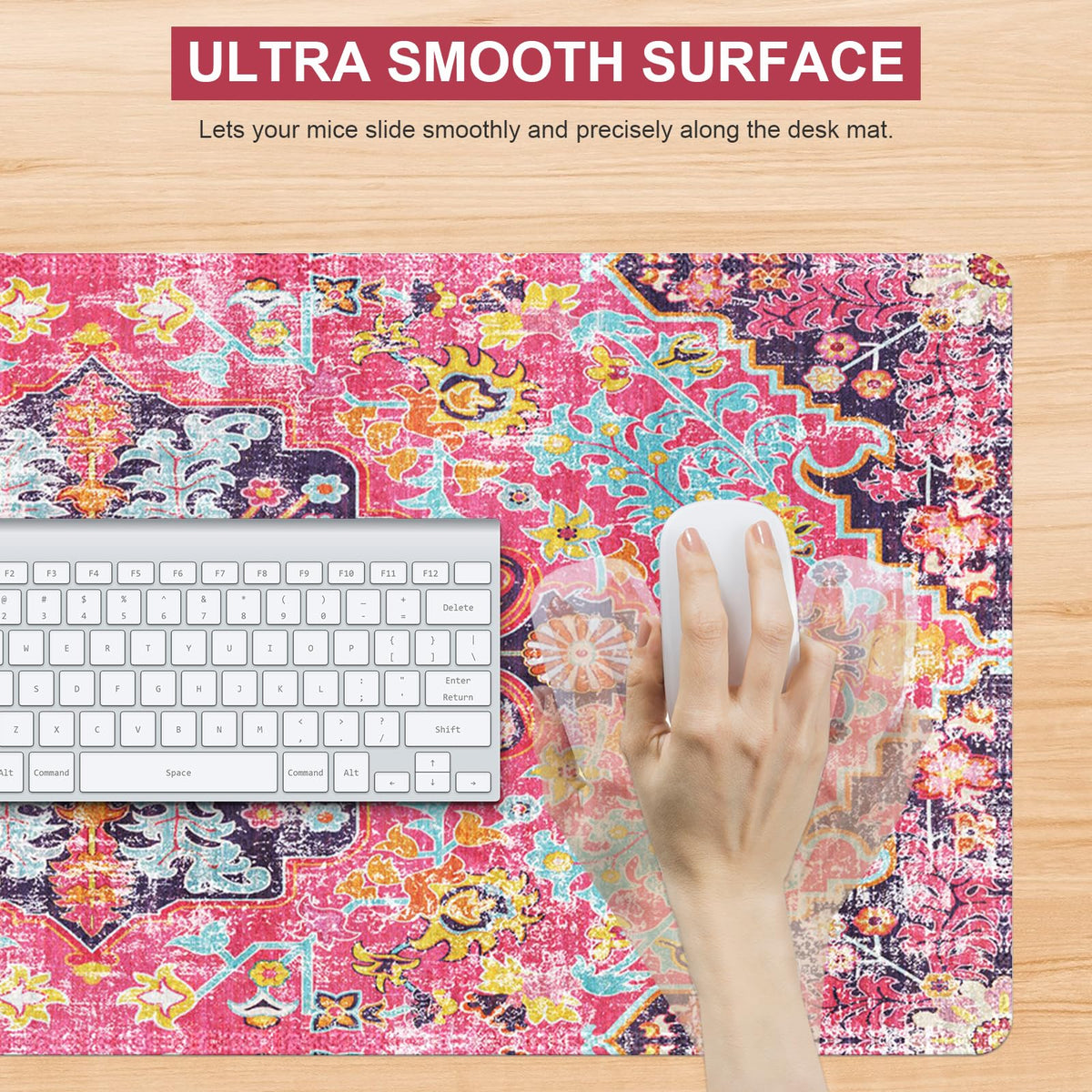 iLeadon Large Boho Desk Mouse Pad Mat Computer Desk Cover Keyboard Mat