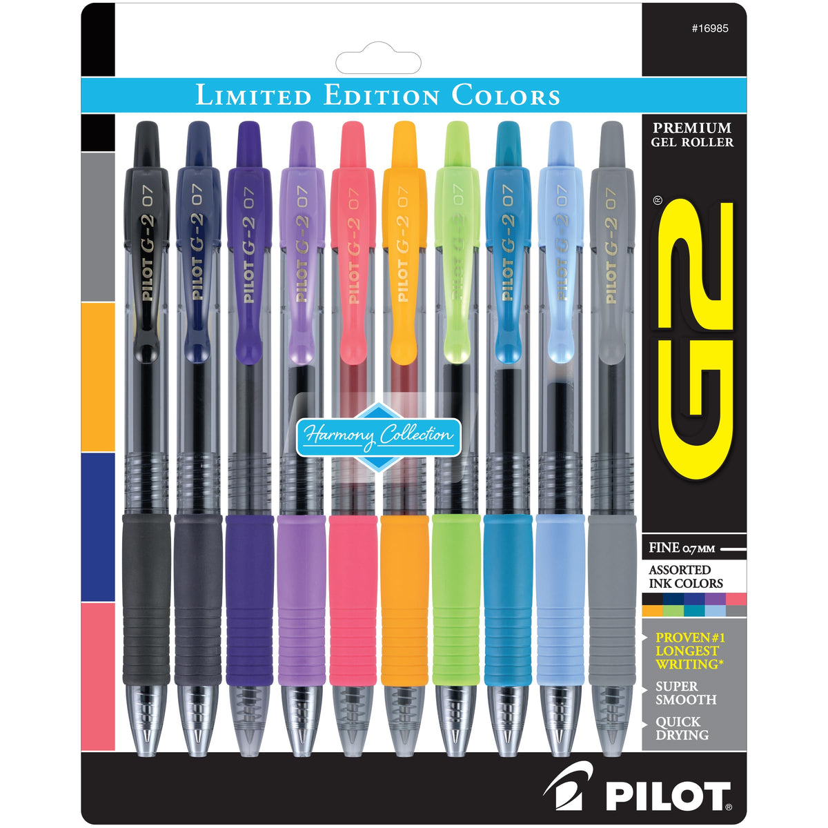 PILOT G2 Limited Edition Harmony Ink Collection Gel, Assorted Ink, 10-Pack
