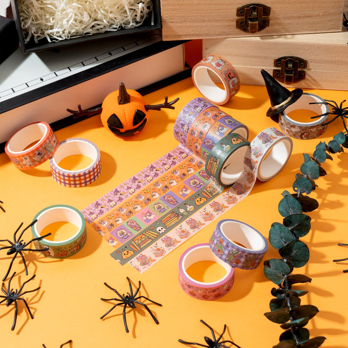 BkeeCten Halloween Ghost Reading Washi Tape for DIY Craft Gift Wrapping