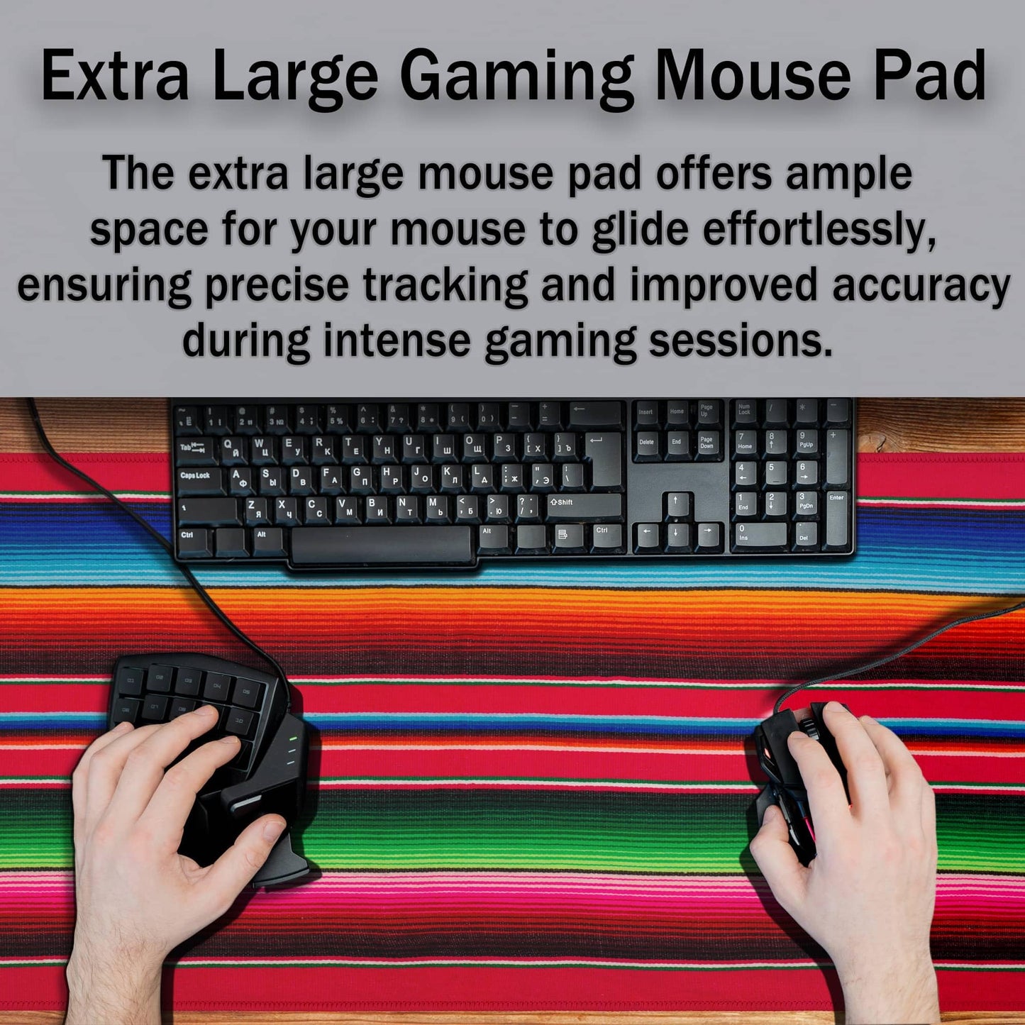 Samgula Desktop Mat Colorful, Desk Mouse Pad Gaming Desk Mats, Office Items Non-Slip Rubber Base