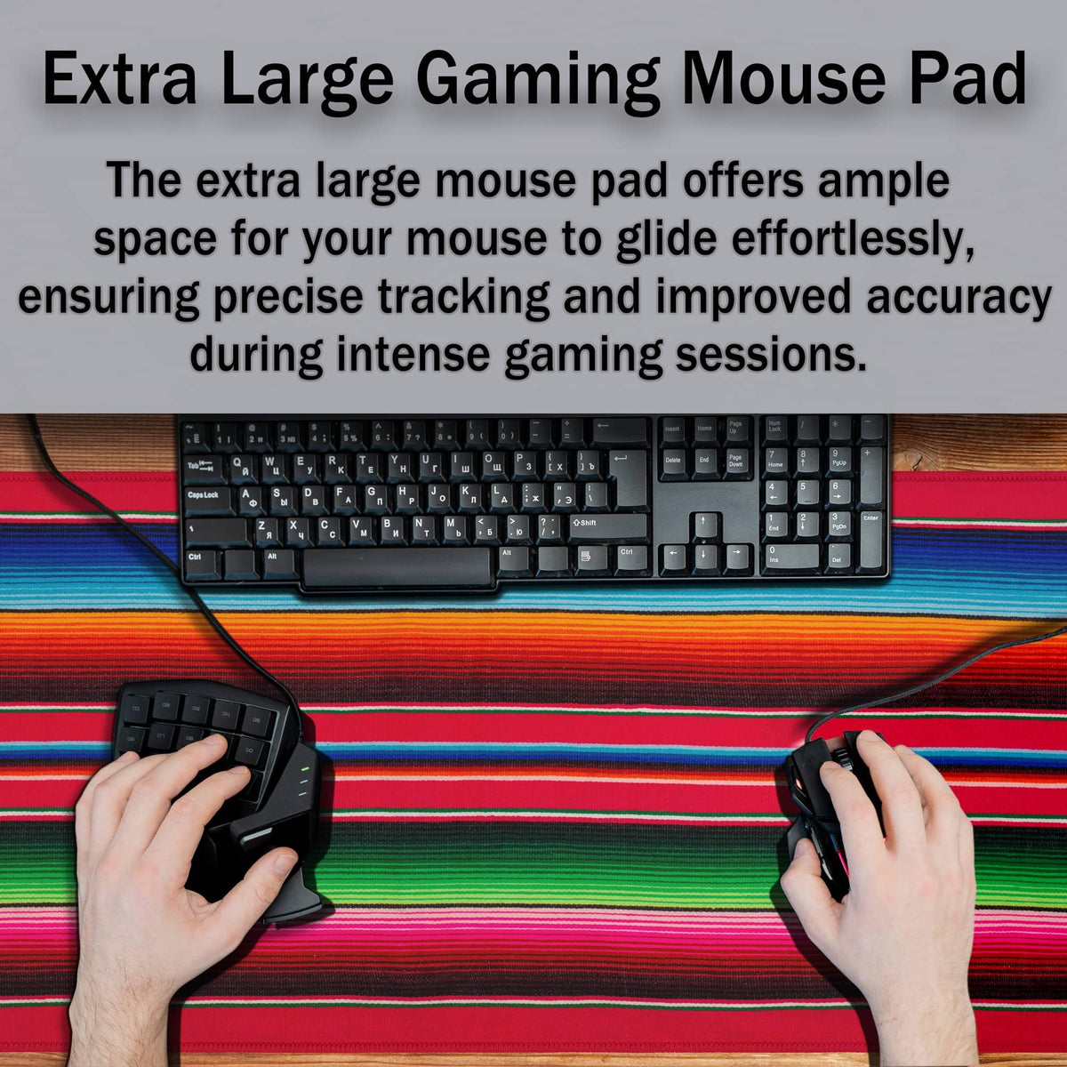 Samgula Desktop Mat Colorful, Desk Mouse Pad Gaming Desk Mats, Office Items Non-Slip Rubber Base