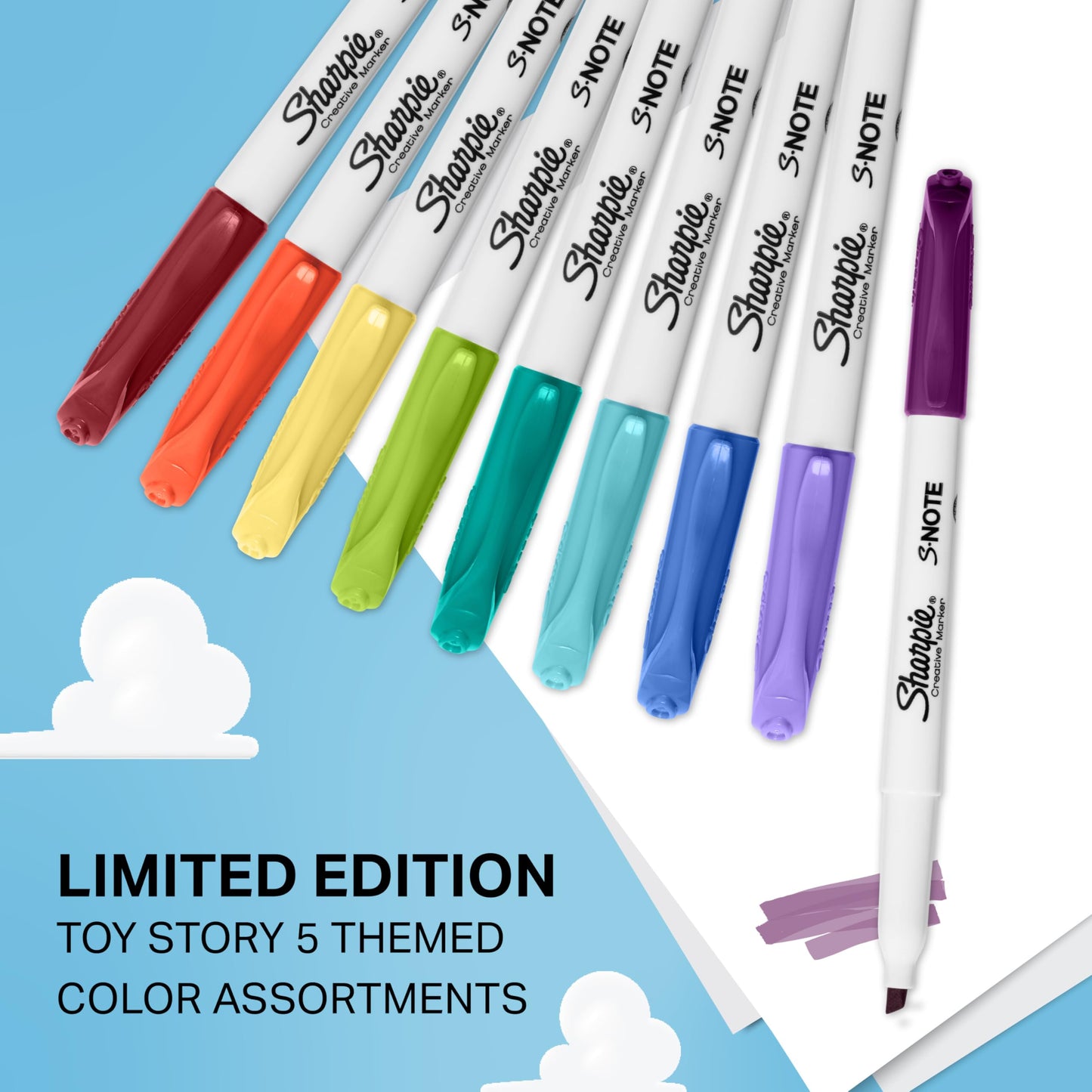 Sharpie S-Note Creative Highlighters, Toy Story 5 Packaging, Chisel Tip, Assorted, 24 Count