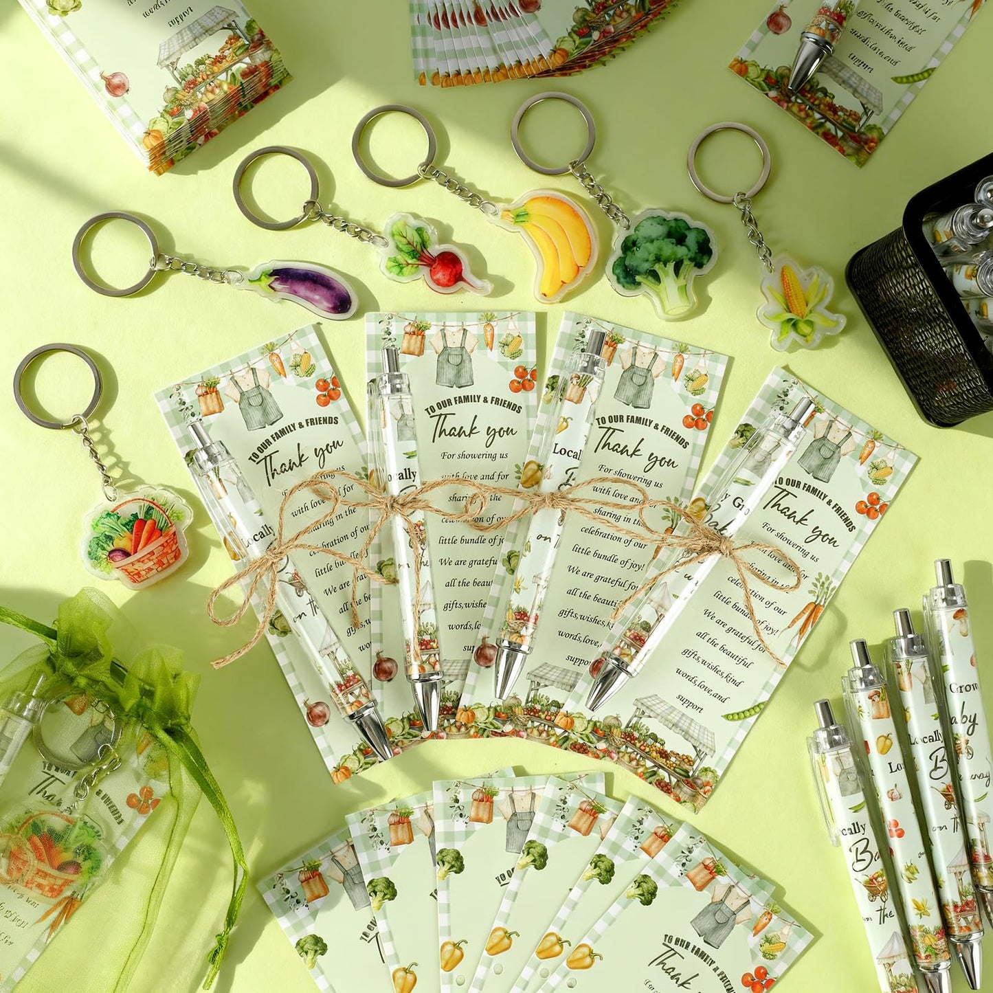 145 Pieces Locally Grown Baby Shower Gifts for Guest Farmers Market Baby On the Way Ballpoint Pens