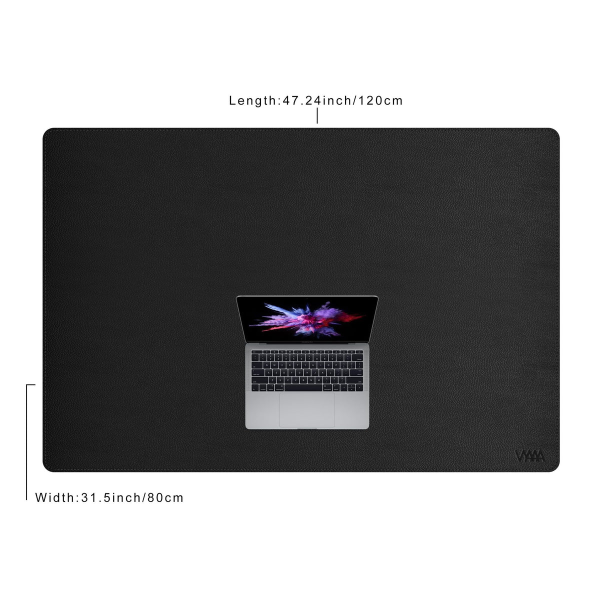 Vyaaa 47.2"x31.5" PU Leather Large Desk Mat (Black) - XXL Extended Mouse pad, Office Desk