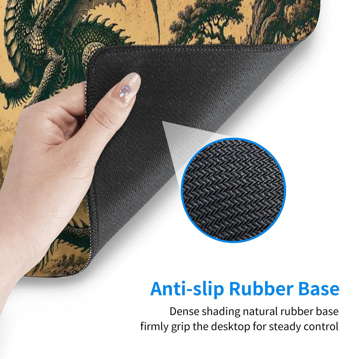 Dragon Mouse Pad XL Large Mousepad Non Slip Rubber Base Desk Mat for Laptop Computer Gaming 31.5" X