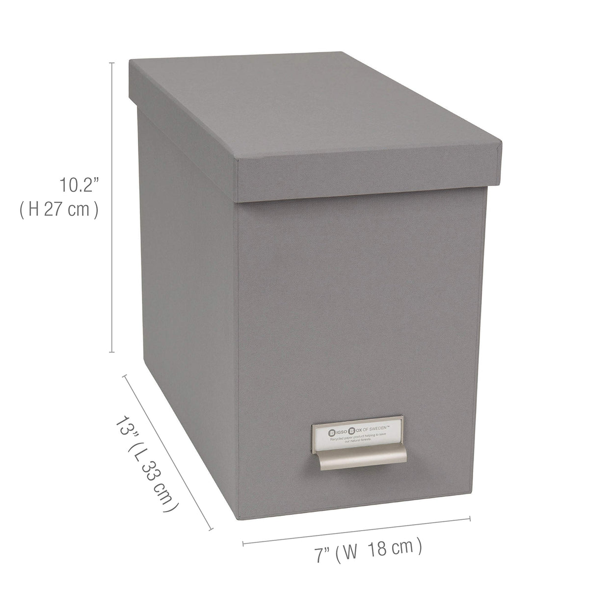 Bigso John Fiberboard Label Frame Desktop File Storage Box - Document Organizer for Important