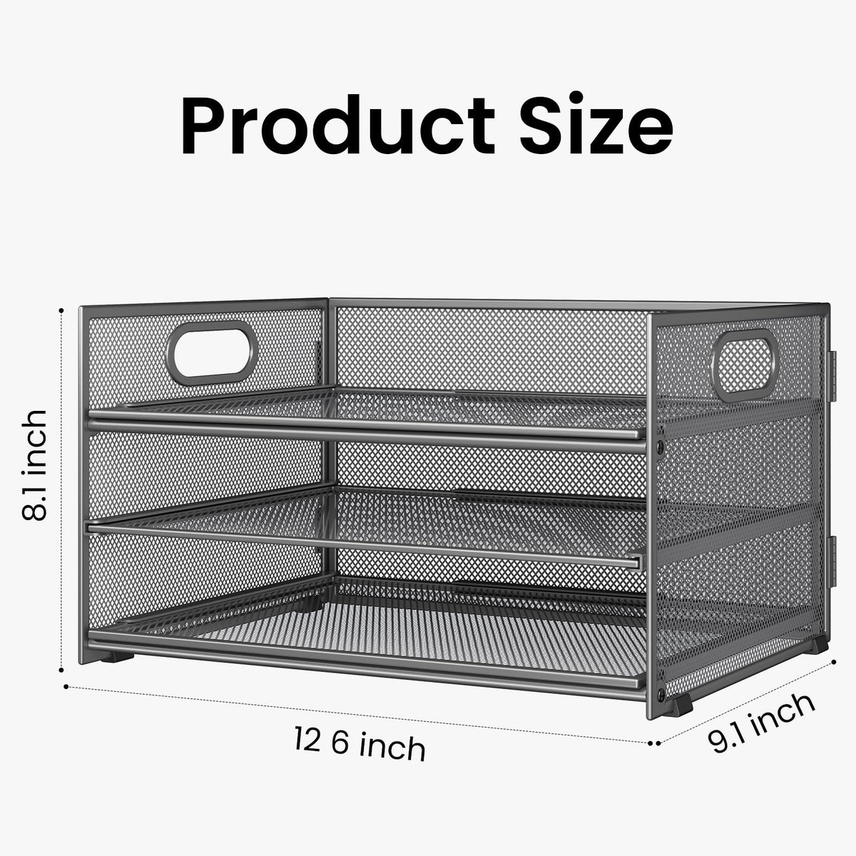 Paper Organizer for Desk,3 Tier Trays for Classroom File Folder,Gray